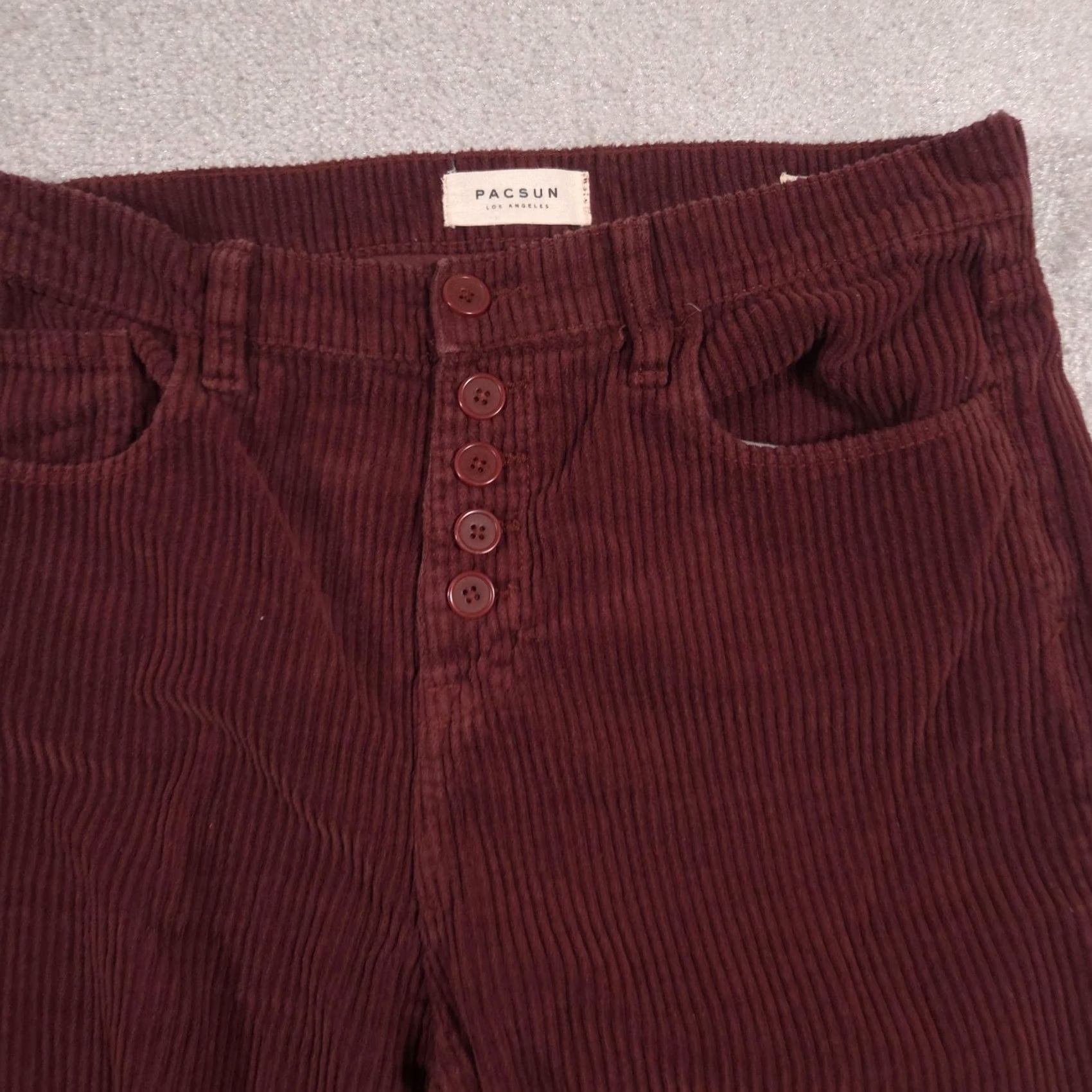 Pacsun VINTAGE PacSun Pants Womens 30 Red Corduroy High Rise Button Fly Ankle Tapered Size 30" / US 8 / IT 44 - 4 Thumbnail