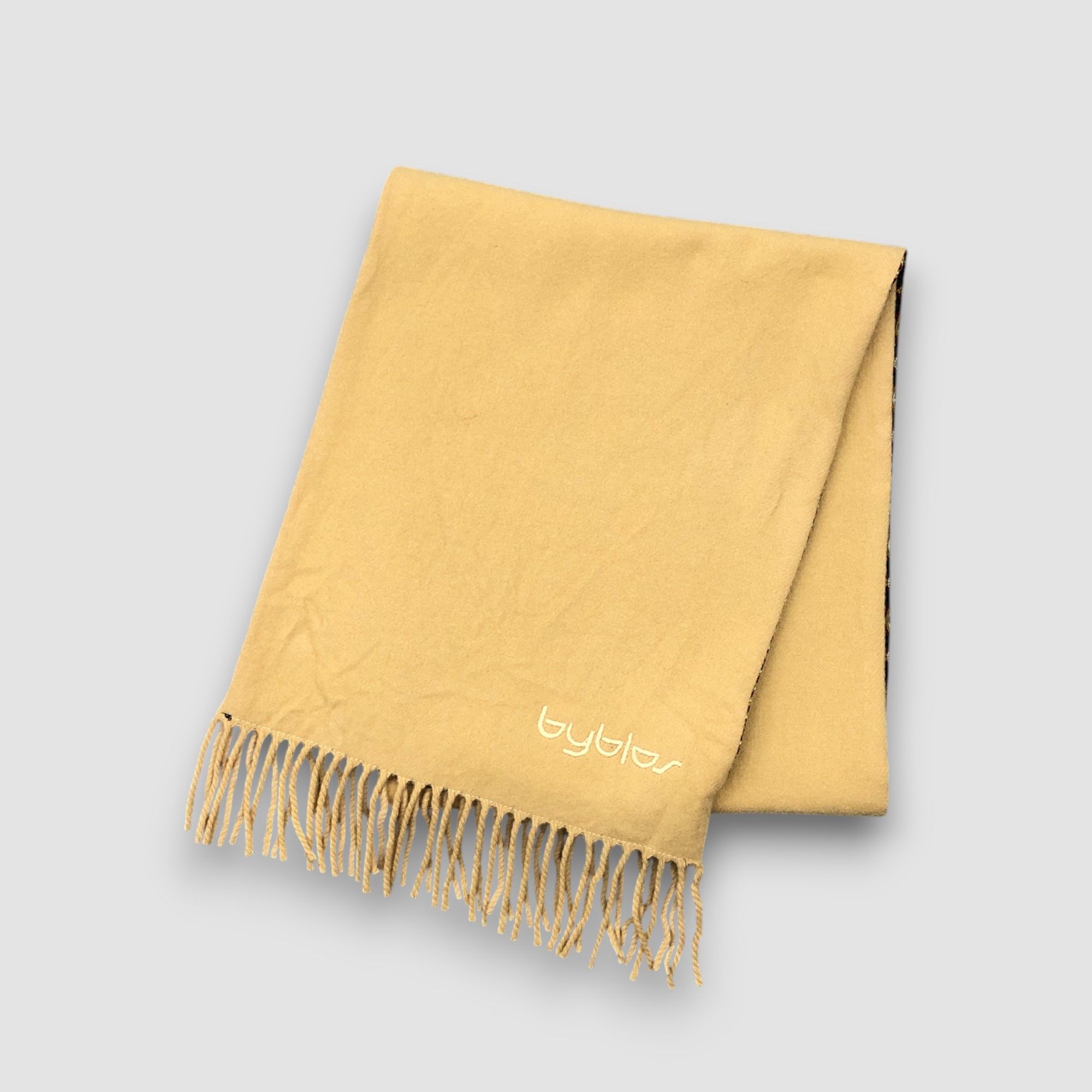 Byblos Vintage Byblos Scarf Muffler SILK Wool Winter Fringe Scarves Size ONE SIZE - 4 Thumbnail