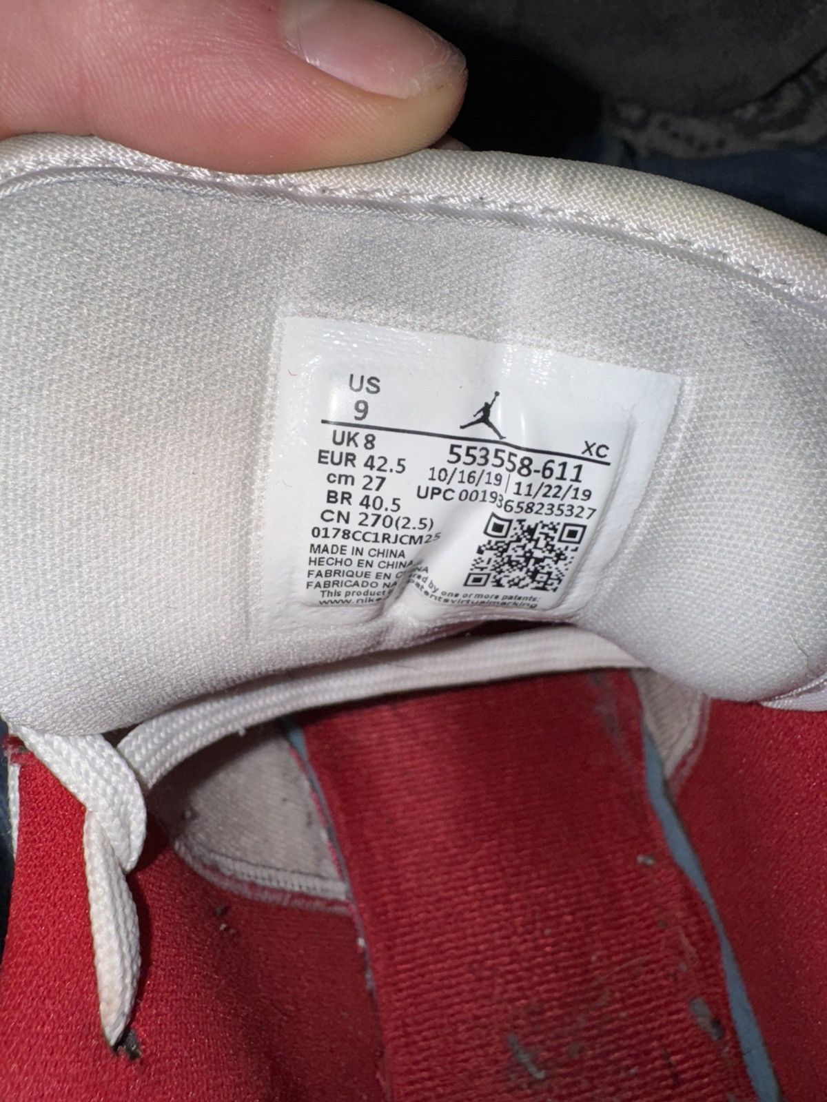 Nike Jordan 1’s low gym red Size US 9 / EU 42 - 2 Thumbnail