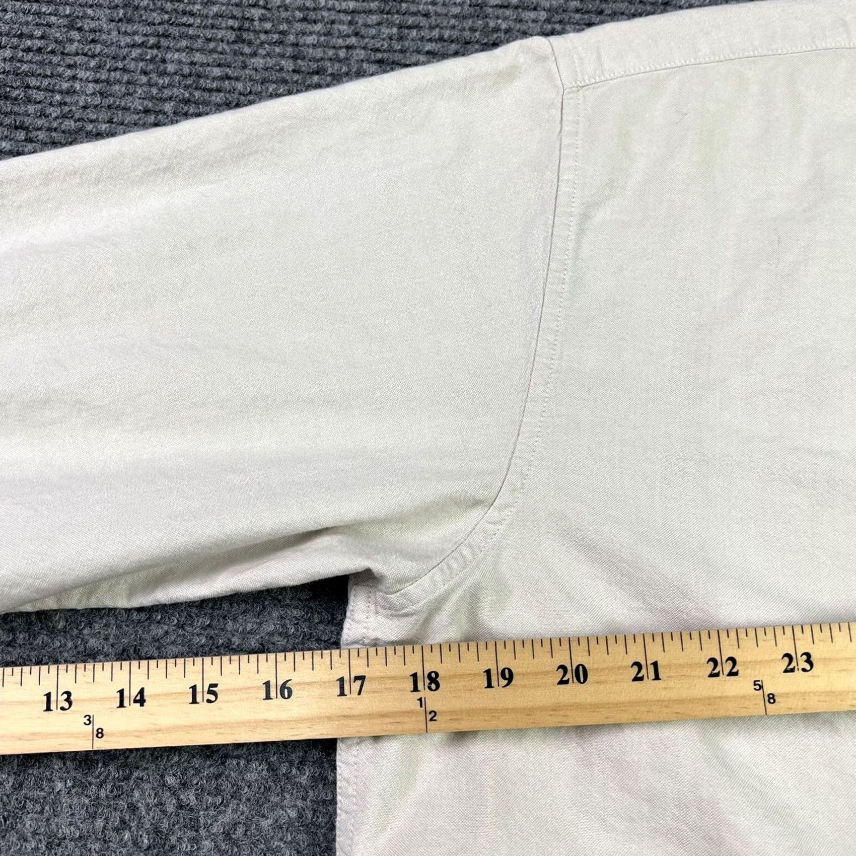 CO VINTAGE Polo Jeans Co Button Down Shirt Mens Adult Medium Embroidered RL Flag Logo Beige Size US 31 - 7 Thumbnail