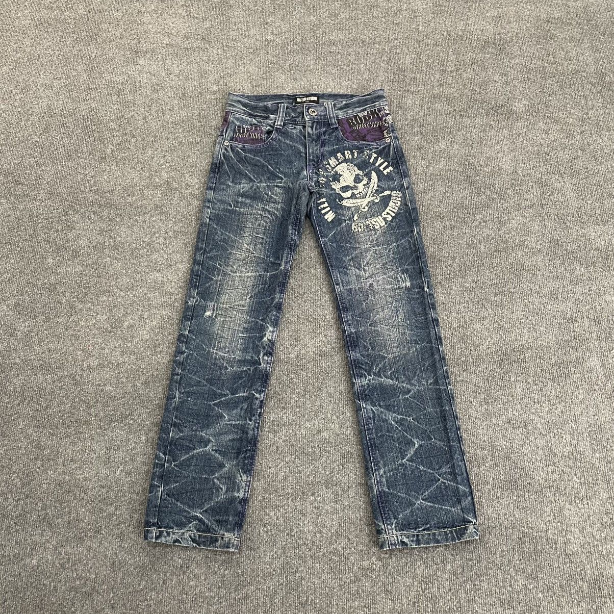 Japanese Brand Ba-Tsu Studio Denim Pants Skull Design if six was nine Size US 26 / EU 42 - 1 Thumbnail