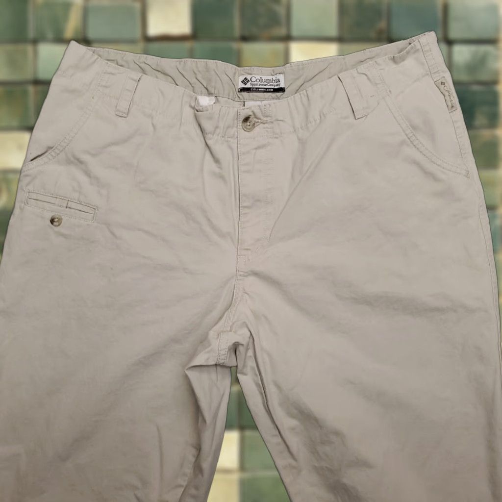 Vintage VINTAGE Columbia Pants Womens 14 Beige 100% Cotton Flat Front Lightweight Outdoors Gorp Size 36" / US 14 / IT 50 - 1 Thumbnail