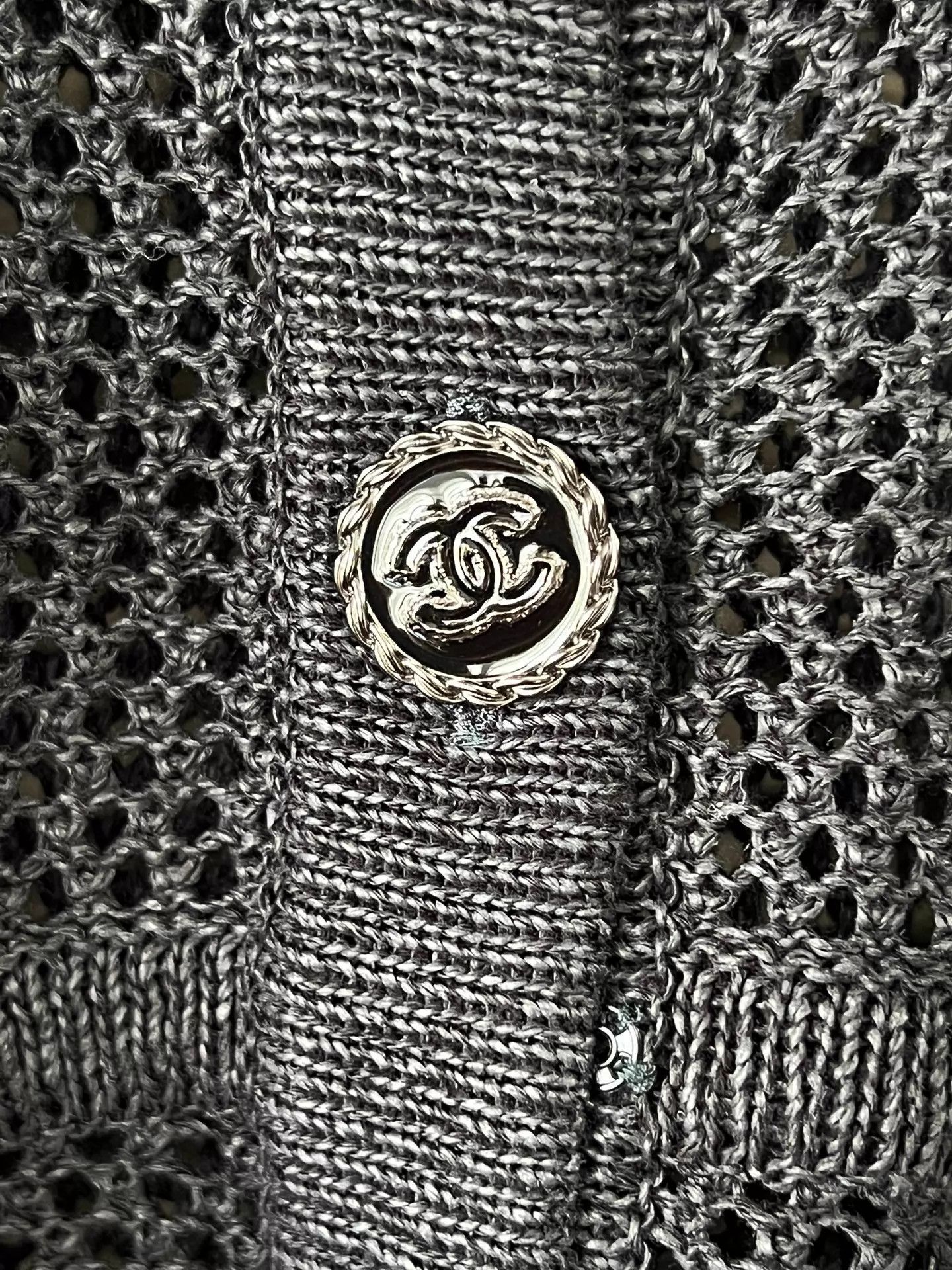 Chanel Chanel black openwork knit short cardigan 34 CC Size XS / US 0-2 / IT 36-38 - 5 Thumbnail