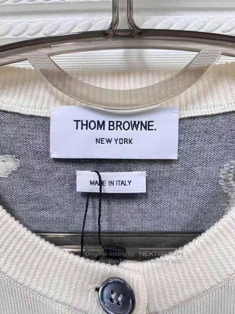 Thom Browne Thom Browne Light Gray Dog Pattern Knit Sweater Wool Cardi Size US M / EU 48-50 / 2 - 3 Thumbnail