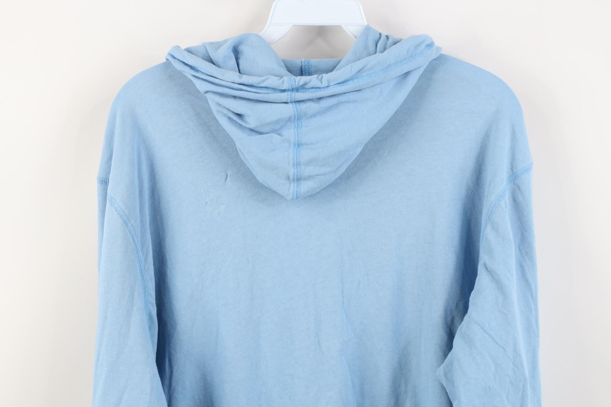 Lacoste Vtg Y2K Lacoste Logo Hoodie T-Shirt Carolina Blue Cotton Size US XL / EU 56 / 4 - 14 Thumbnail
