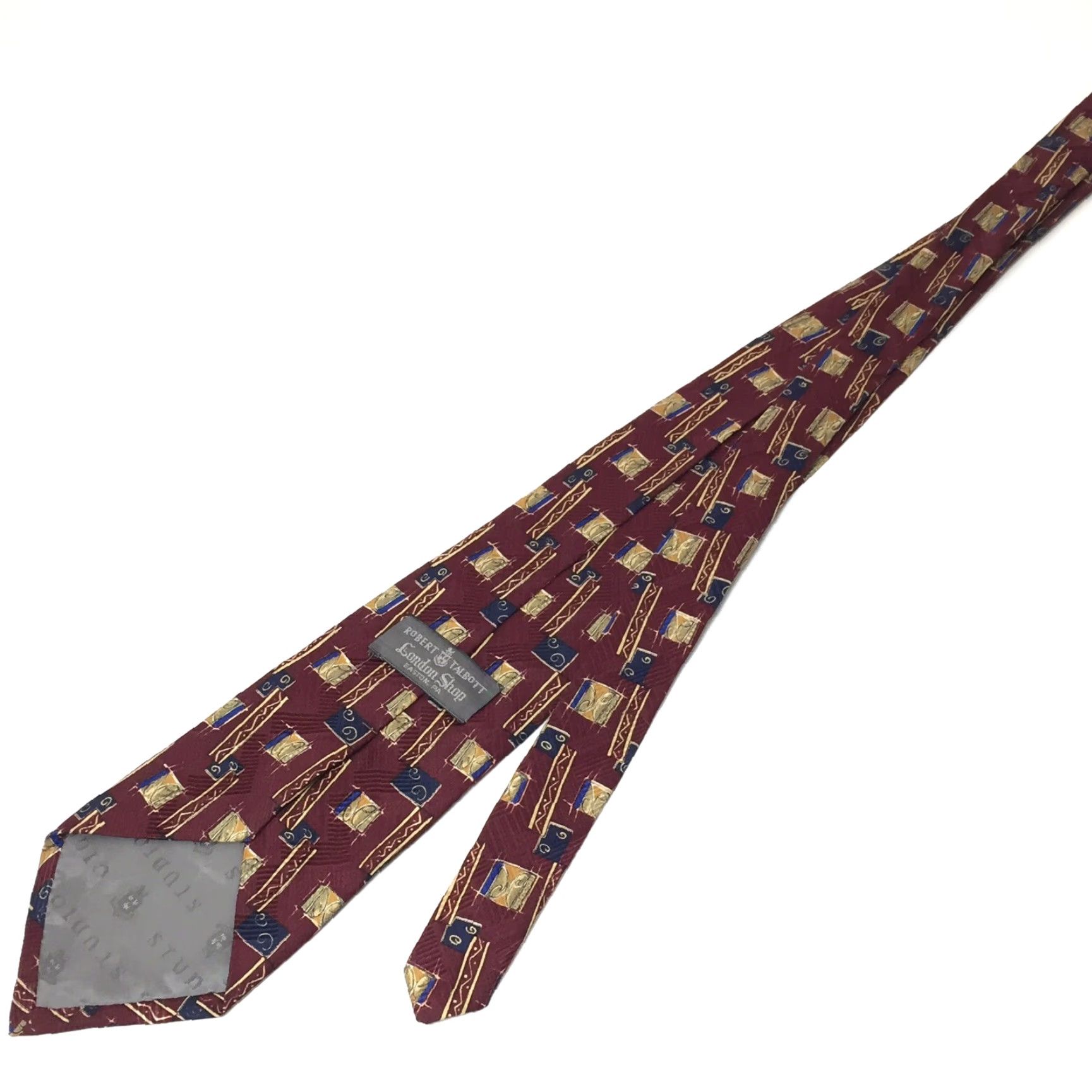 Robert Talbott Robert Talbott Necktie Red 100% Silk Geometric Mens Tie 65" long 4" wide Size ONE SIZE - 5 Thumbnail
