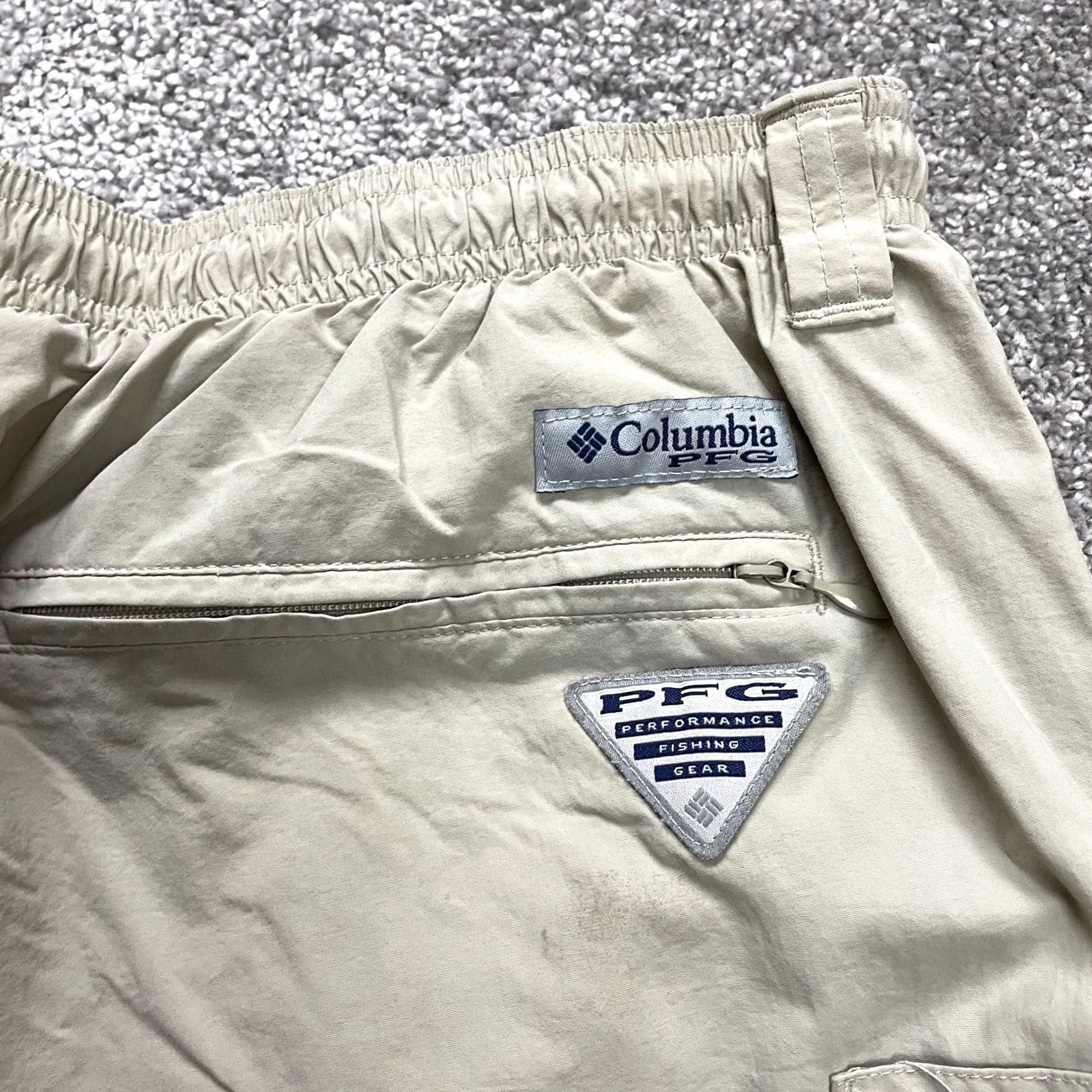 Vintage Columbia PFG Omni Shade Water Shorts Mens XL Beige Elastic Waist Swimming Trunks Size US 36 / EU 52 - 3 Thumbnail