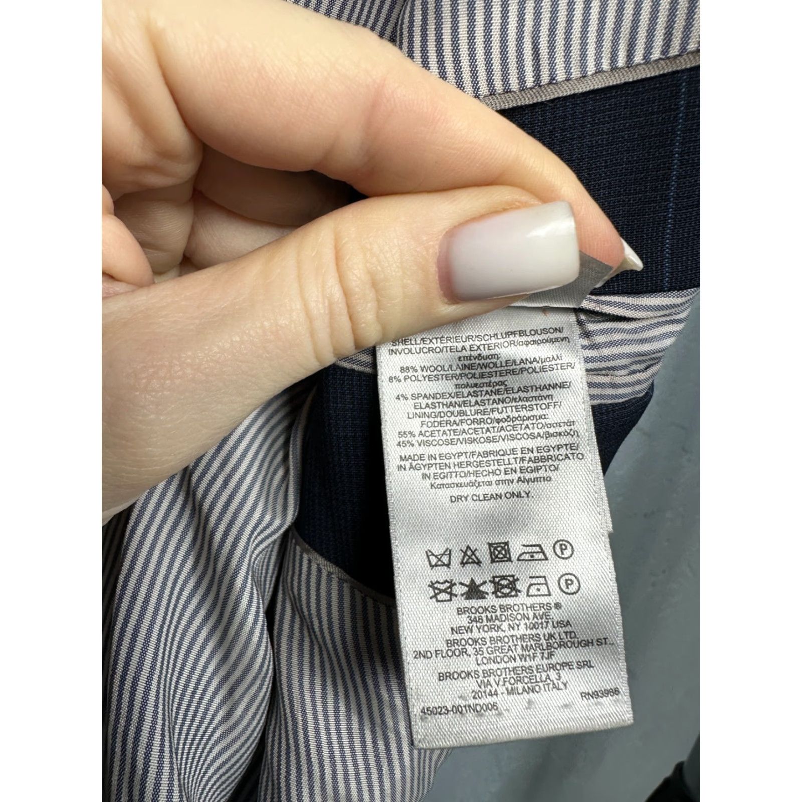 Brooks Brothers Brooks Brothers Mens Wool Blazer Jacket Size 52 Blue Check Blazer Mens 52 Blue Wool Jacket Front Two-Button Vintage: No Size 52R - 6 Thumbnail