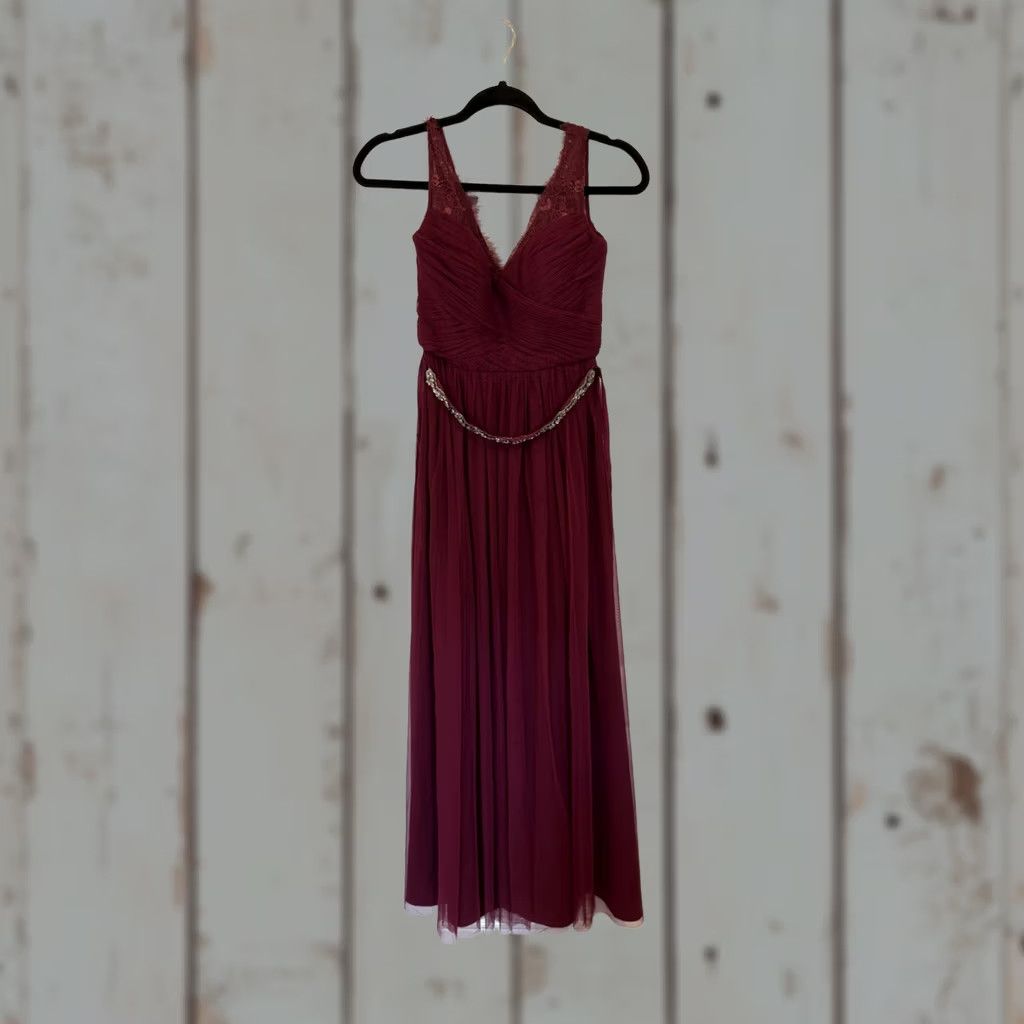 Anthropologie VINTAGE Anthropologie x BHLDN Hitherto Fleur maxi Dress gown wine wedding guest Size 0 Sleeveless Red Wedding Womens Ballet Size XS / US 0-2 / IT 36-38 - 1 Thumbnail