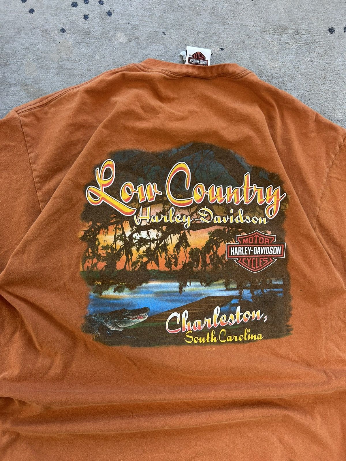 Harley Davidson Vintage Harley Davidson Low Country Charleston Bull Tee Size US XL / EU 56 / 4 - 6 Thumbnail