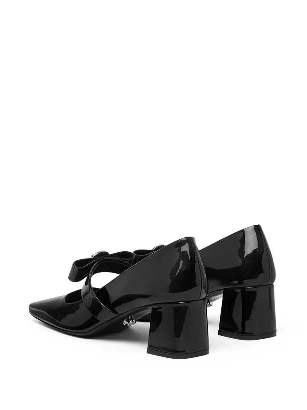 Versace o1s22i1n1024 Gianni Ribbon Patent Leather Pumps in Black Size US 10 / IT 40 - 3 Thumbnail