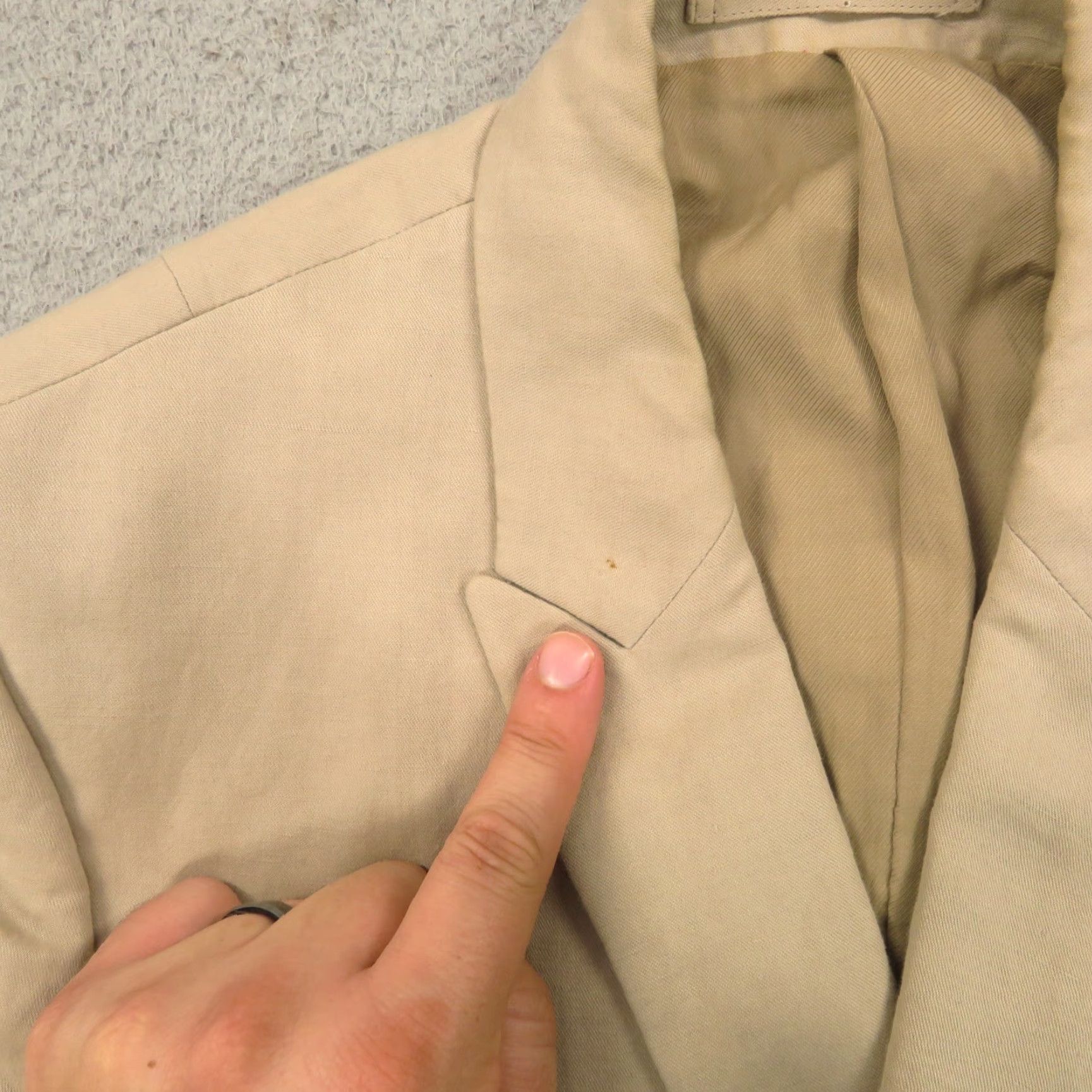 Allsaints VINTAGE AllSaints Blazer 36R Jacket Mens Double-Breasted Linen Cotton Tan Beige 4-Button Peak Lapel Suits Coat Solid Size 36R - 6 Thumbnail