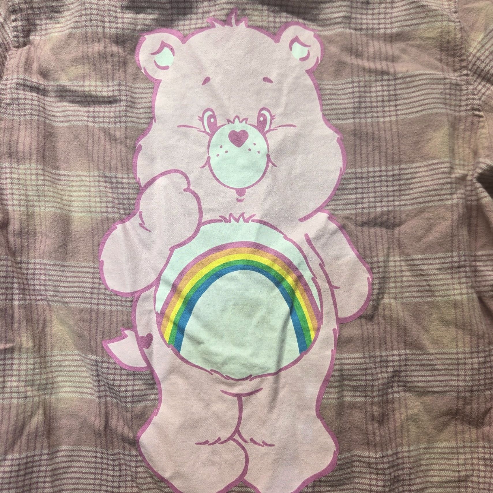 Vintage NEW Care Bears Shirt Pink Plaid Soft Flannel Button Up Long Sleeve M Medium Size M / US 6-8 / IT 42-44 - 2 Thumbnail