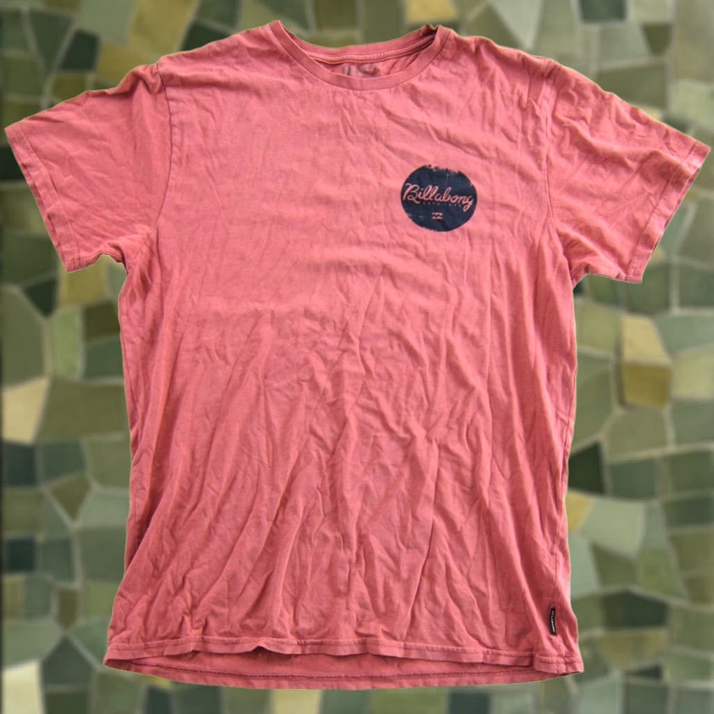 Billabong Billabong T-Shirt Men M Pink Logo Striped Cotton Blend Short Sleeve Crew Neck Classic Surf Size US M / EU 48-50 / 2 - 1 Thumbnail