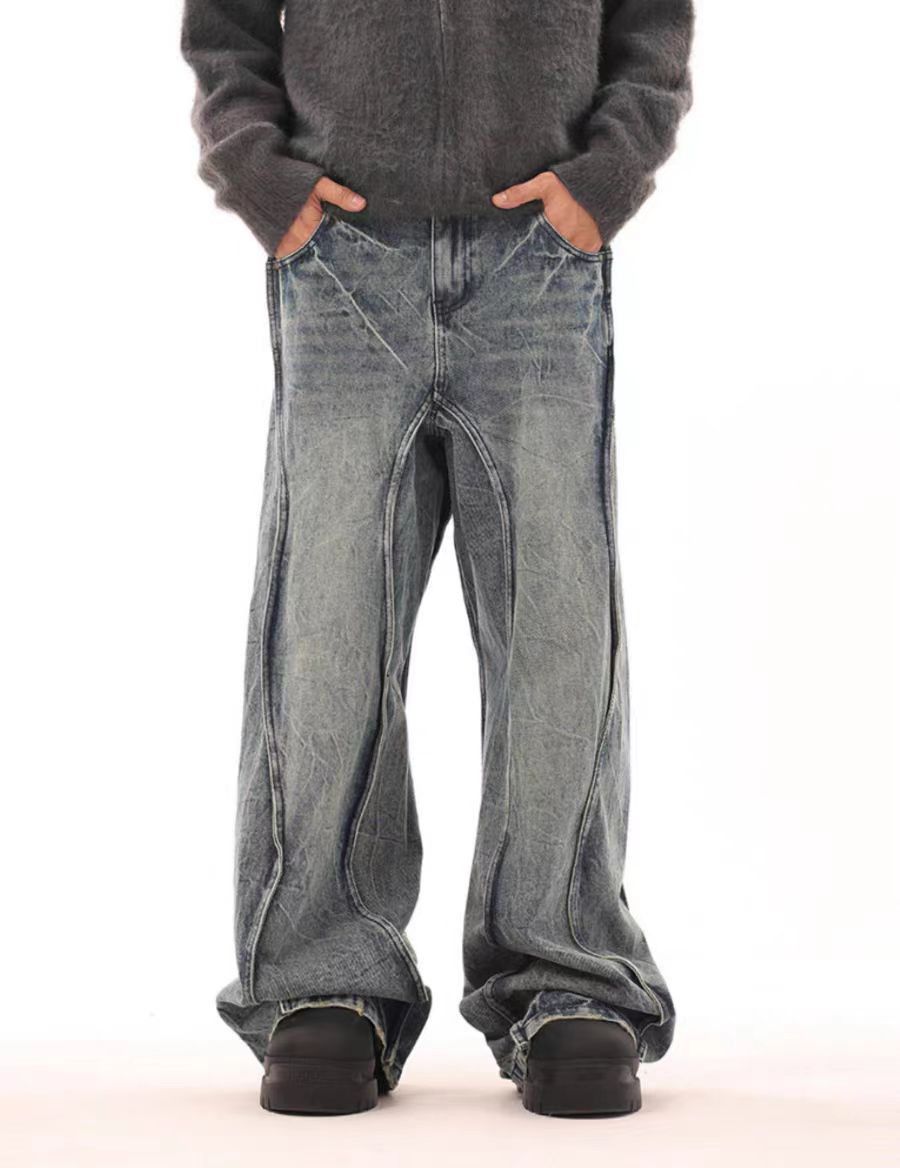 Japanese Brand × Jean Washed deconstructed silhouette hip-hop baggy jeans Size US 34 / EU 50 - 2 Thumbnail