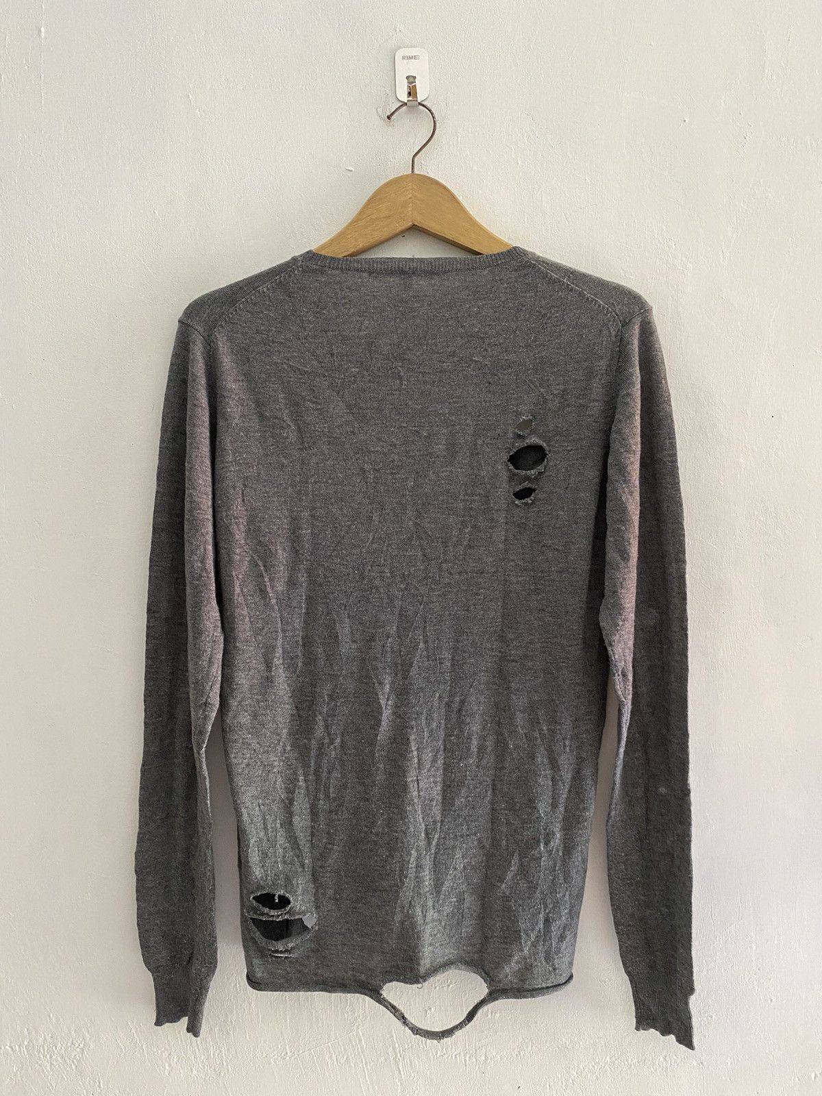 If Six Was Nine × Japanese Brand × Le Grande Bleu (L.G.B.) Yevs skull destroyed knit longsleeve Size US S / EU 44-46 / 1 - 6 Thumbnail