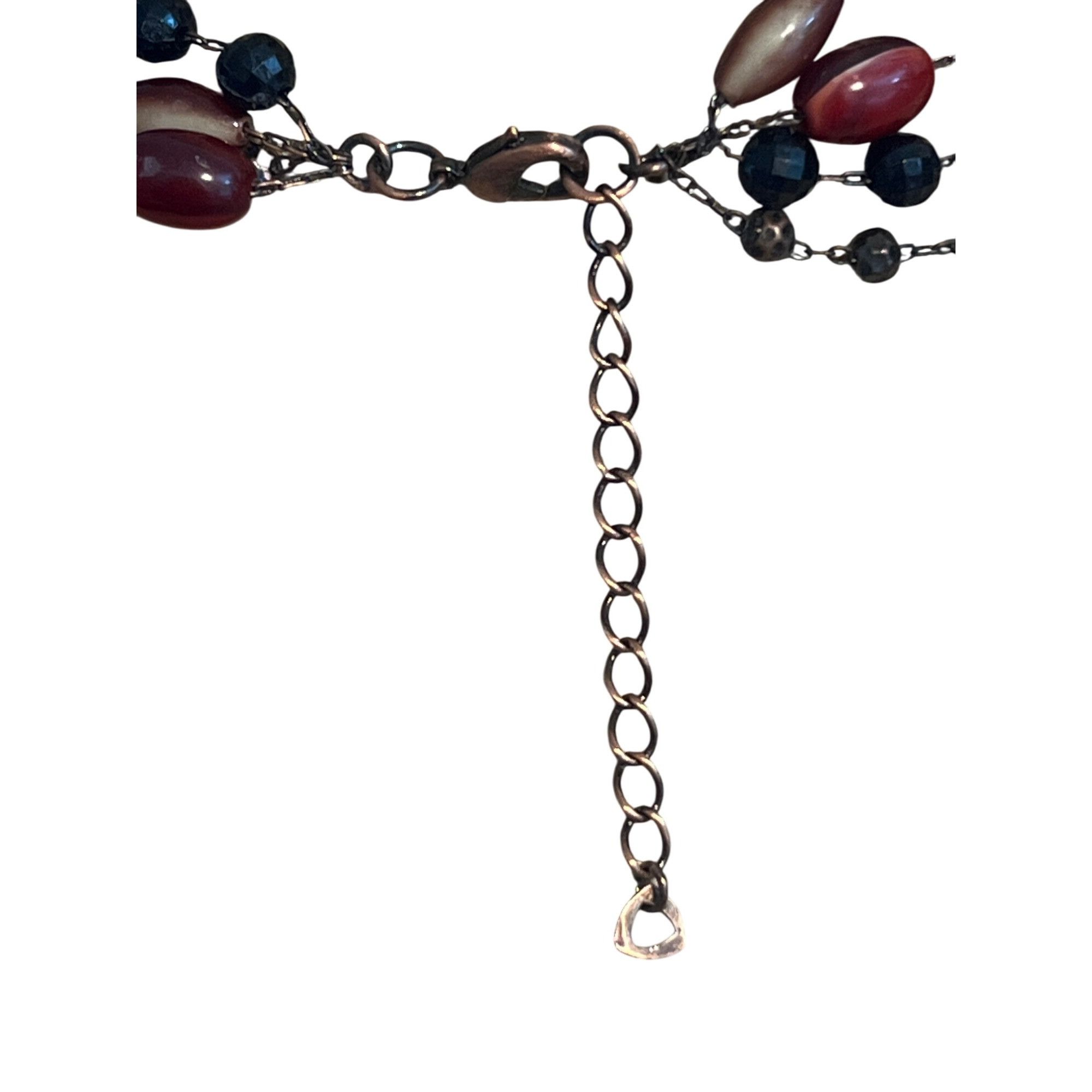Other Vtg 70s Multi 4 Strand Necklace Copper Chain Acrylic Beads C Size ONE SIZE - 4 Thumbnail