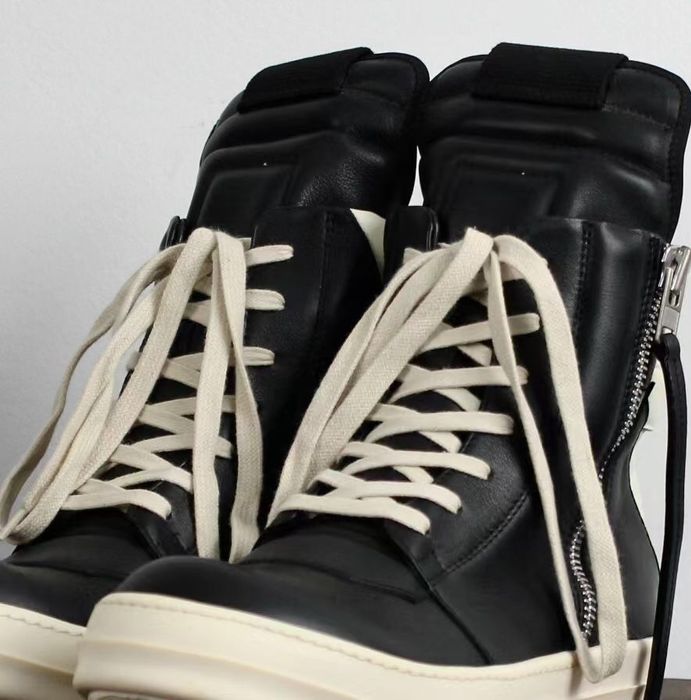 Rick Owens Rick owens main line leather black and white hook shoes