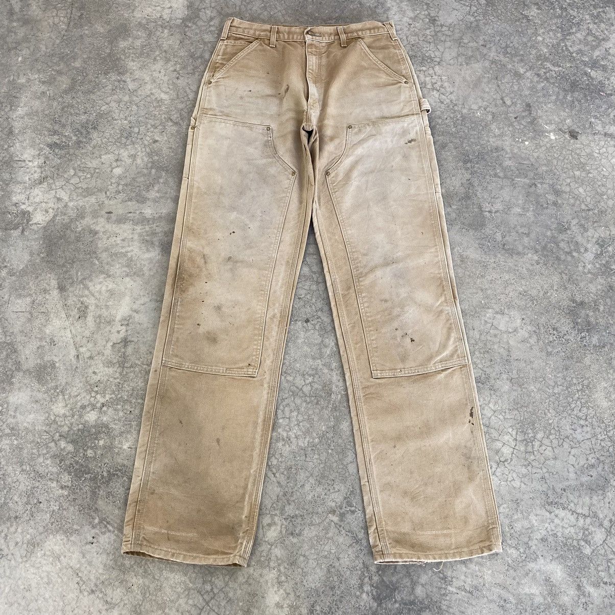 Carhartt Vintage Carhartt Double Knee Faded Tan Carpenter Work Pants Size US 32 / EU 48 - 2 Thumbnail