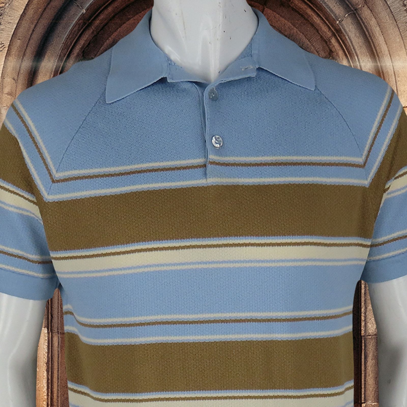 Other Vintage Striped Knit Polo Shirt M Artistic Retro Blend Size US M / EU 48-50 / 2 - 9 Thumbnail