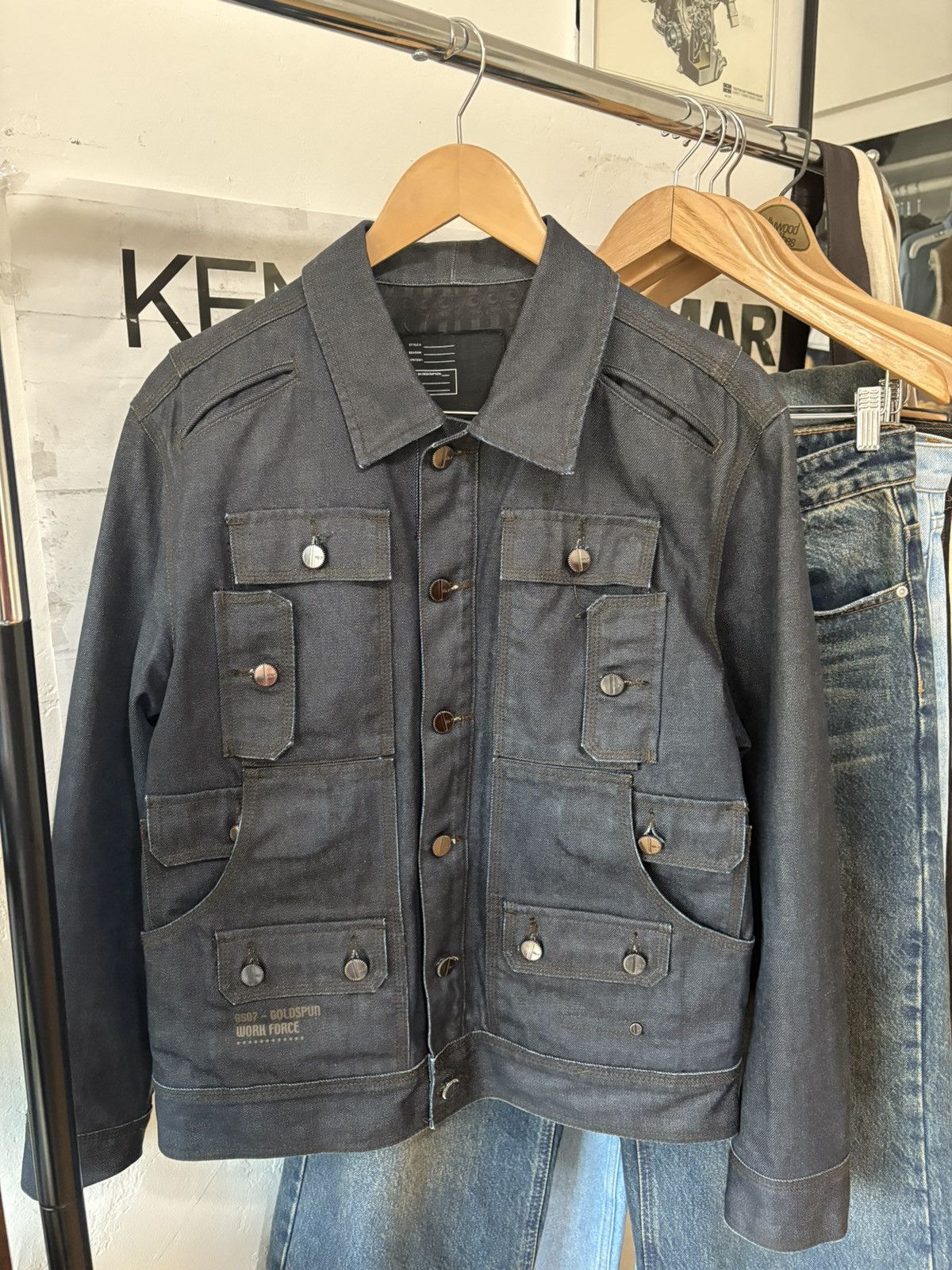 Other Raw Denim Jacket Goldspun Size US M / EU 48-50 / 2 - 1 Thumbnail