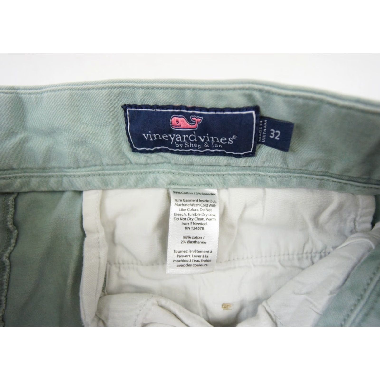 Vineyard Vines VINTAGE Vineyard Vines Men’s Chino Shorts 32 Green Casual Preppy 8" Inseam Size US 32 / EU 48 - 7 Thumbnail