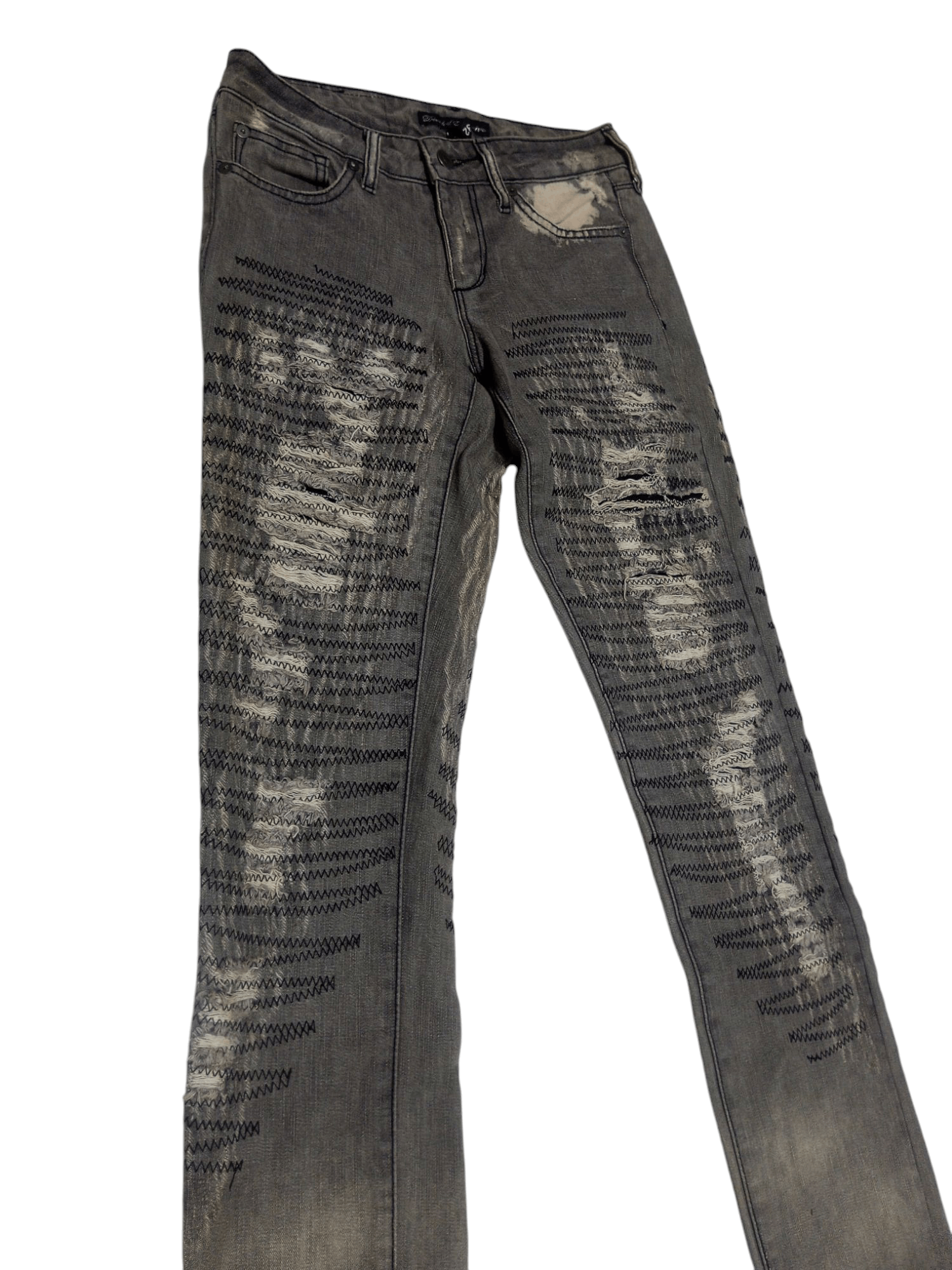 20471120 Vintage divided exclusive dividco by h&m distressed denim Size US 27 - 2 Thumbnail