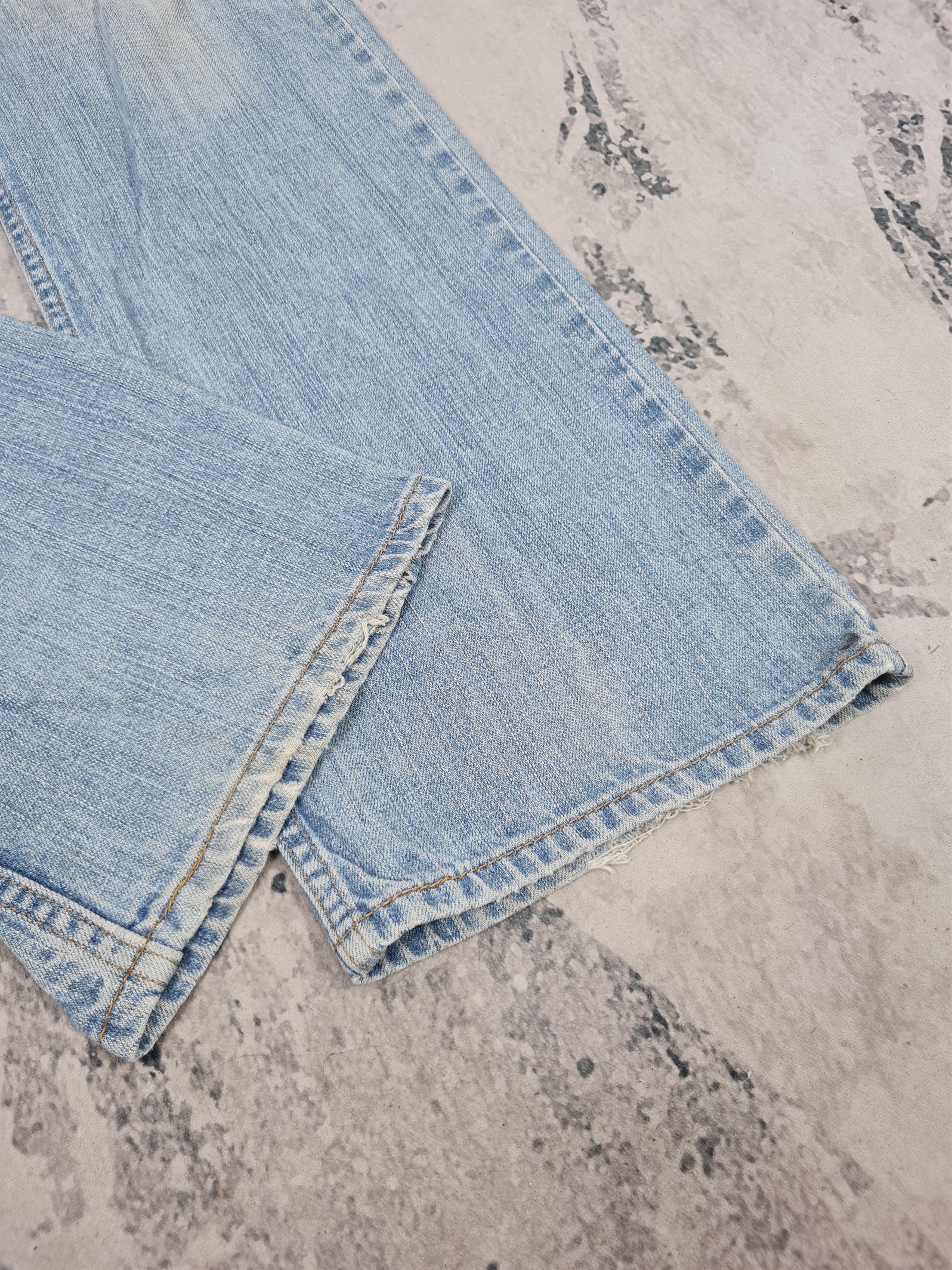 Levi's Vtg LEVIS 527 Bootcut Ripped Light Blue L0357 Size 35X34 Size US 35 - 2 Thumbnail