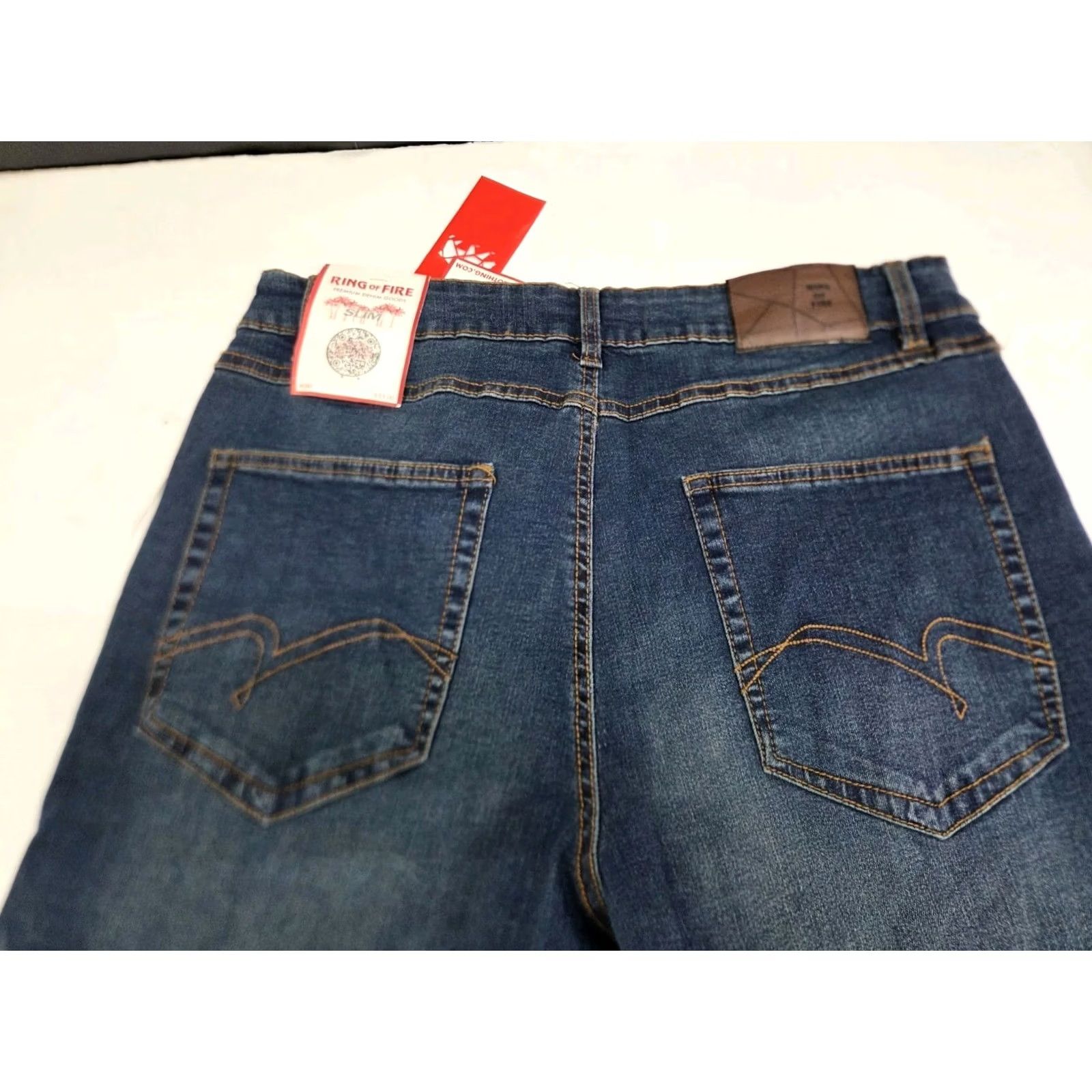 Ring Of Fire Ring of Fire Edge Slim Fit Straight Leg Denim Jeans 34/30 Mens Blue 30in Inseam Slimming Pockets Embroidered Zip Button Leather Logo NWT jeans Size US 34 / EU 50 - 4 Thumbnail