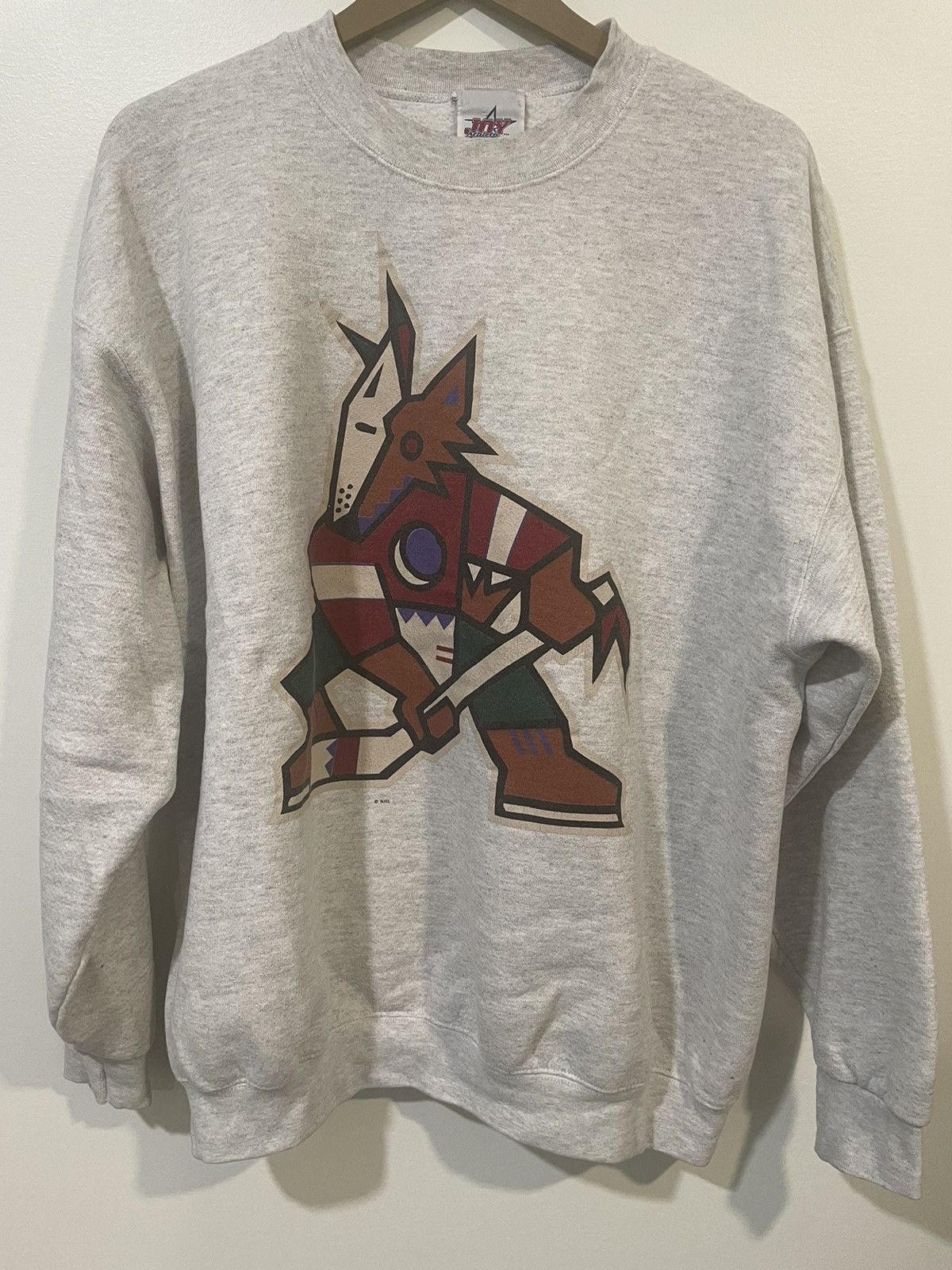 image of Vintage Arizona Coyotes Crew Neck Sweat Shirt in Grey, Men's (Size XL)