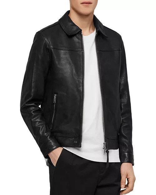 image of Allsaints Allsaint Callon Leather Jacket in Black, Men's (Size XS)