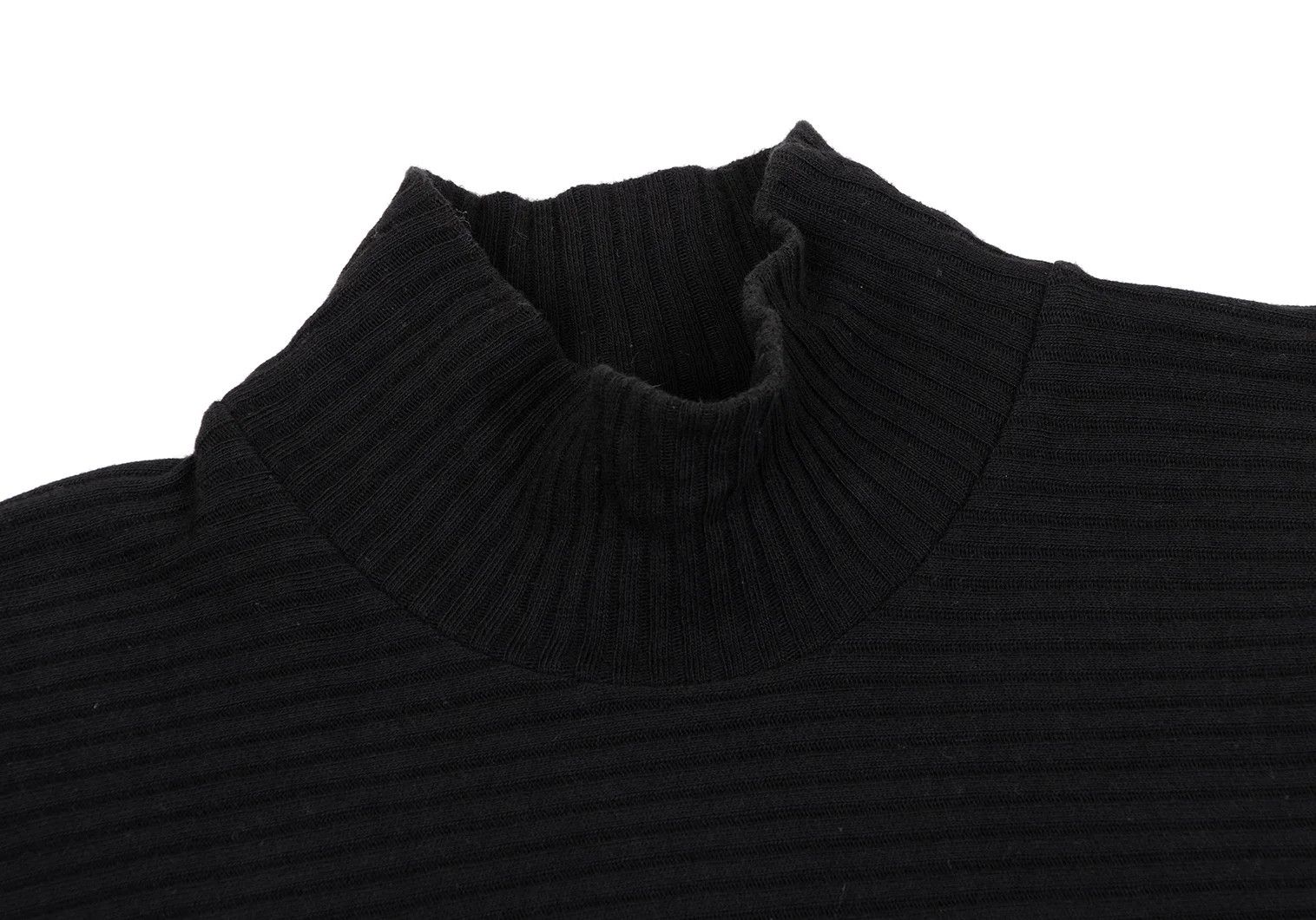 agnes b. Cotton Mock Neck Ribbed T-Shirt in Black Size US M / EU 48-50 / 2 - 3 Thumbnail