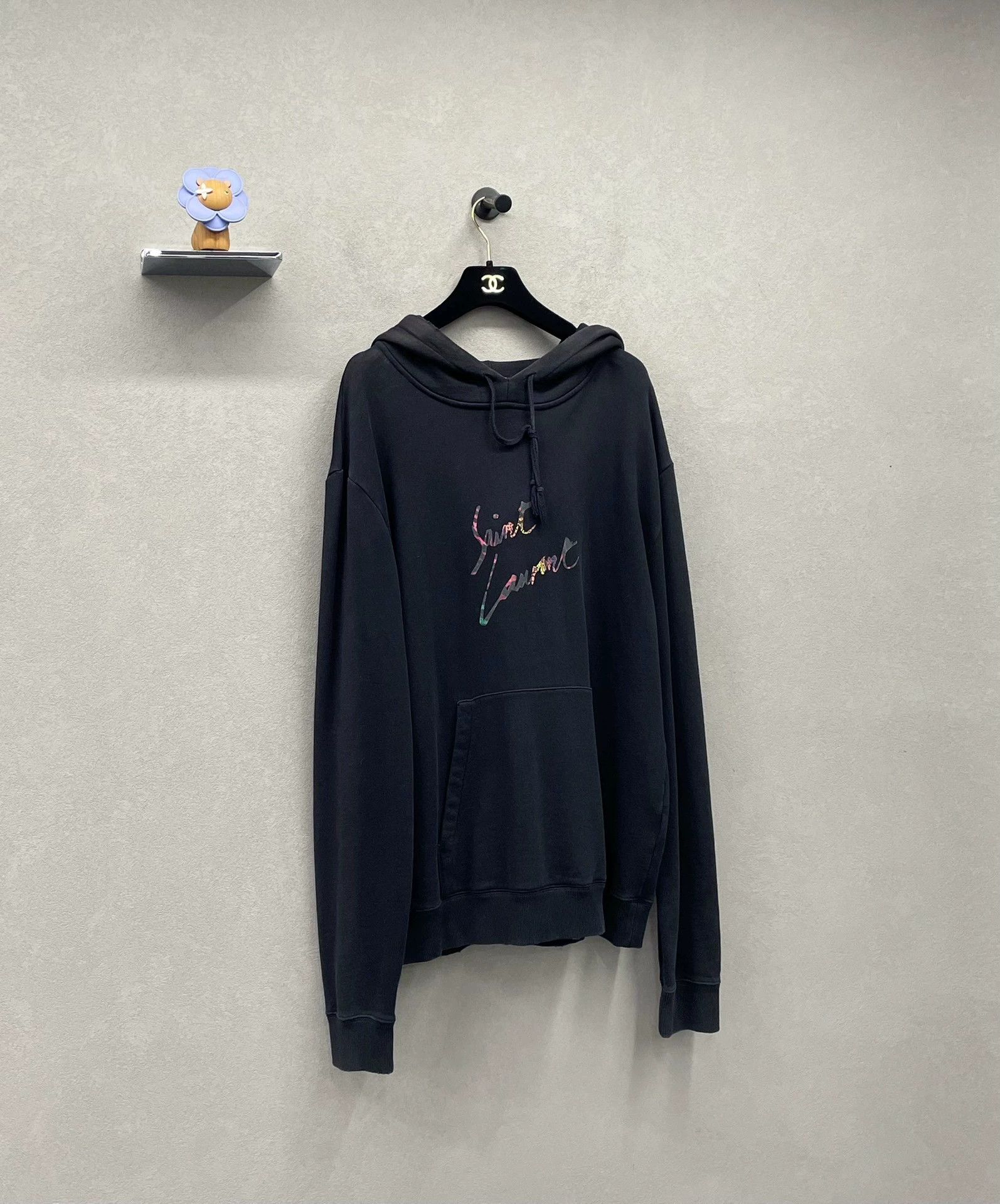 Saint Laurent Paris black hoodie with rainbow logo design Size US L / EU 52-54 / 3 - 3 Thumbnail