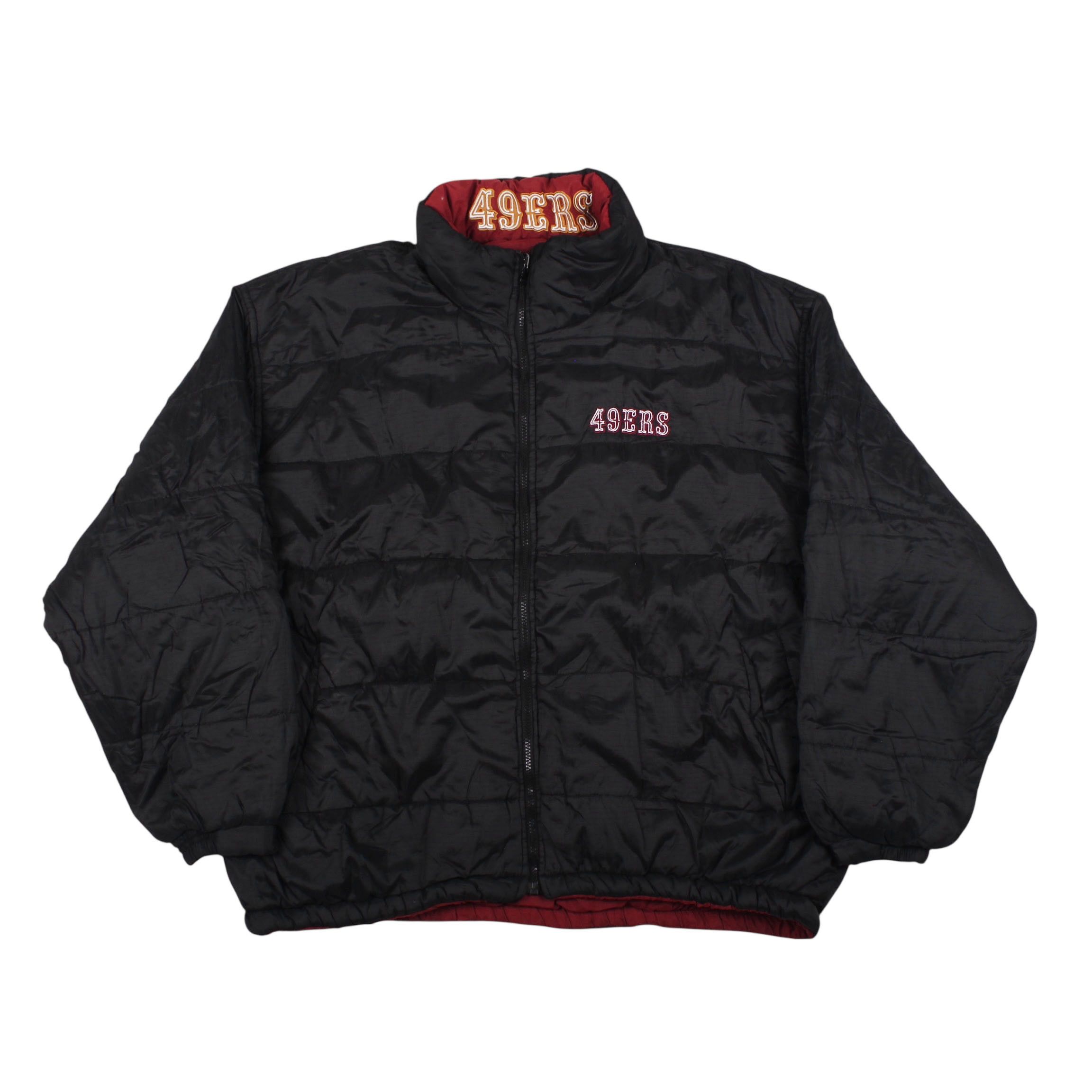 Vintage San Francisco 49ers Puffer Jacket Black SF Logo NFL Size US XXL / EU 58 / 5 - 1 Thumbnail