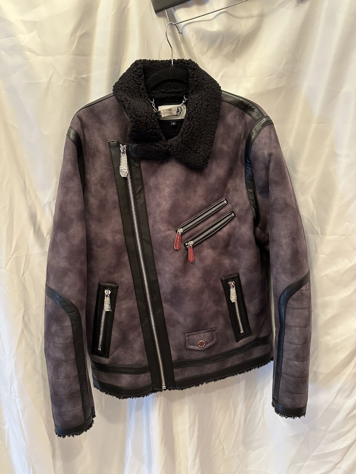 Philipp Plein Philipp Plein Biker Suede Sherpa Jacket Size US XL / EU 56 / 4 - 1 Thumbnail