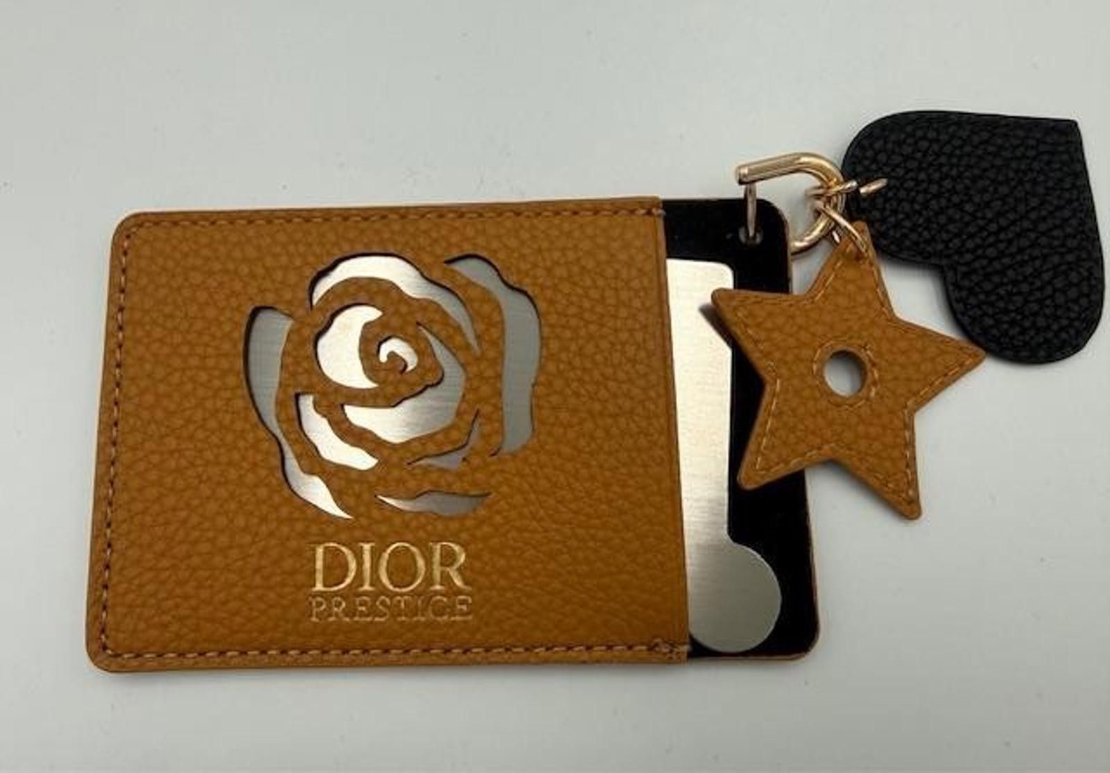 Other Dior Prestige Tan Mirror/Card Holder w/Black Heart/Star Size ONE SIZE - 1 Thumbnail