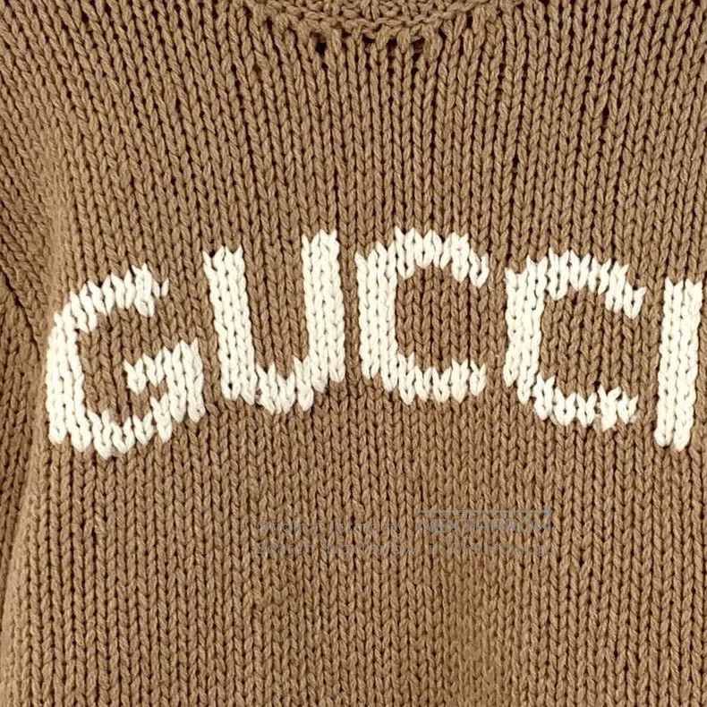 Gucci Gucci Brown logo letter inlaid wool round neck long-sleeve Size US S / EU 44-46 / 1 - 4 Thumbnail