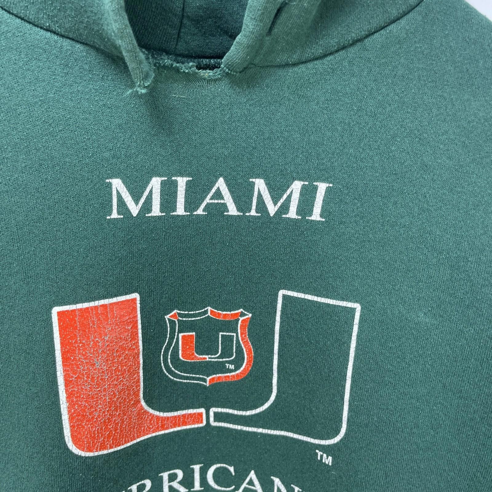 Other Vintage 90s Miami Hurricanes U Hoodie Medium Size ONE SIZE - 3 Thumbnail
