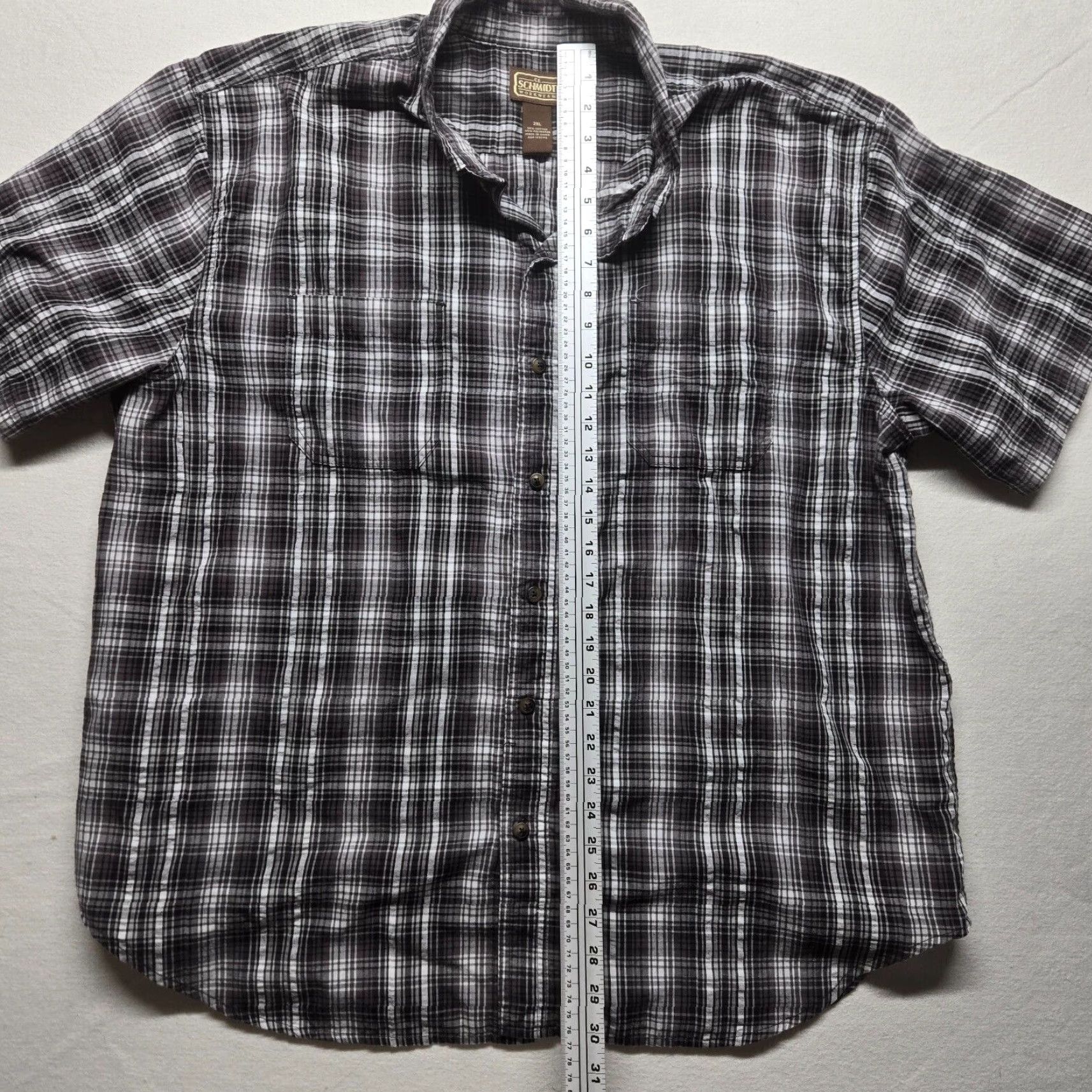 Vintage C.E. Schmidt Shirt Button-Up Brown Plaid Outdoor Workwear Men 2XL Size Button-Down Long Sleeve Cotton Polyester Pocketed Size US XXL / EU 58 / 5 - 6 Thumbnail