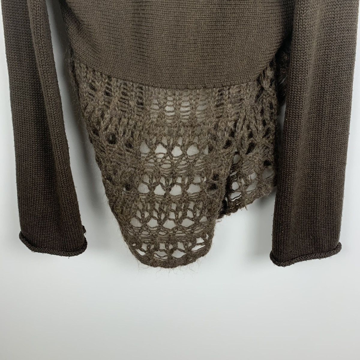 Trussardi Trussardi Jeans Brown Acrylic Wool Cardigan Size M Y2K Size M / US 6-8 / IT 42-44 - 15 Thumbnail