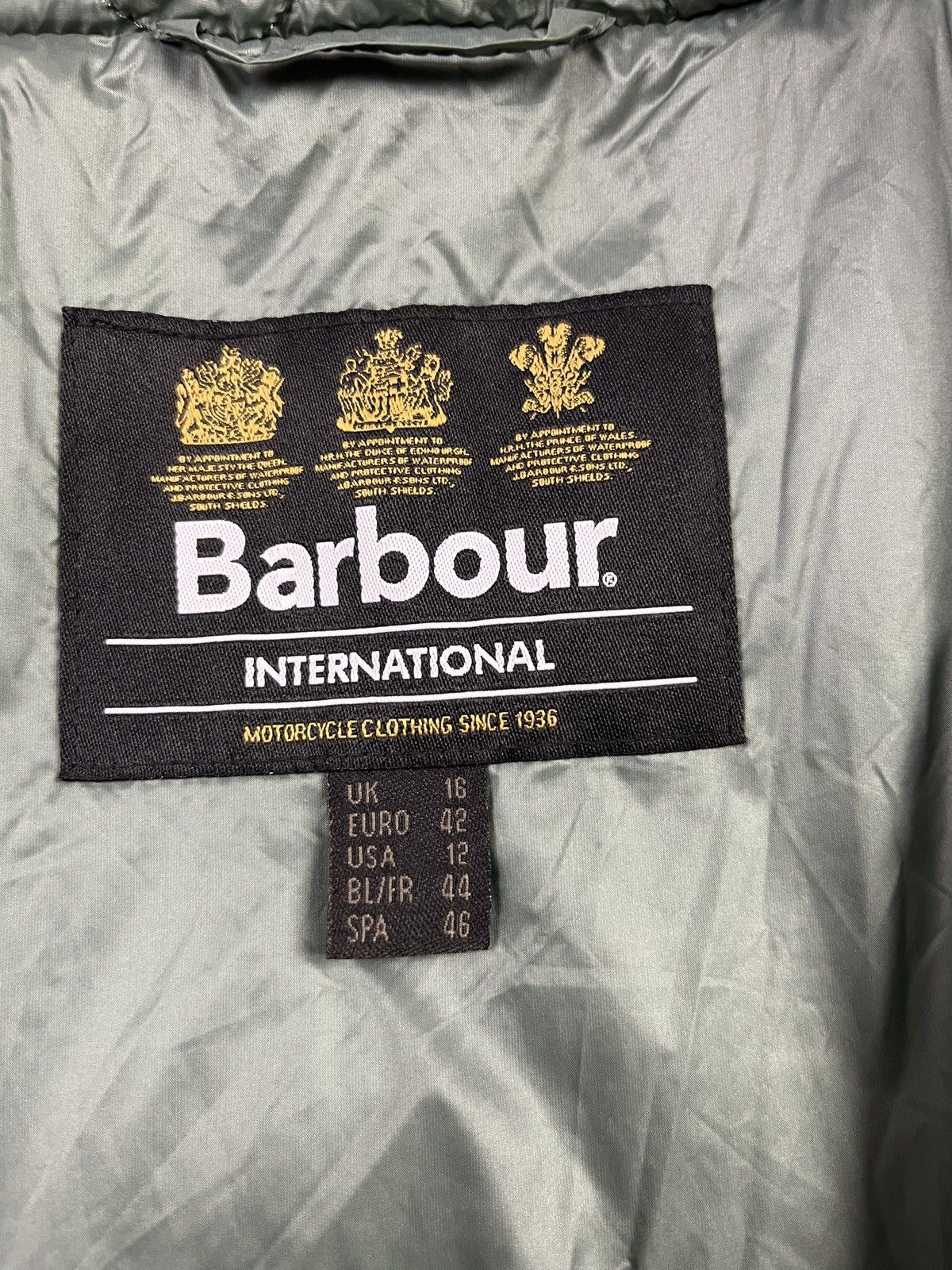Barbour Barbour International Quilted Jacket Green Biker Style UK16 Size XL / US 12-14 / IT 48-50 - 7 Thumbnail