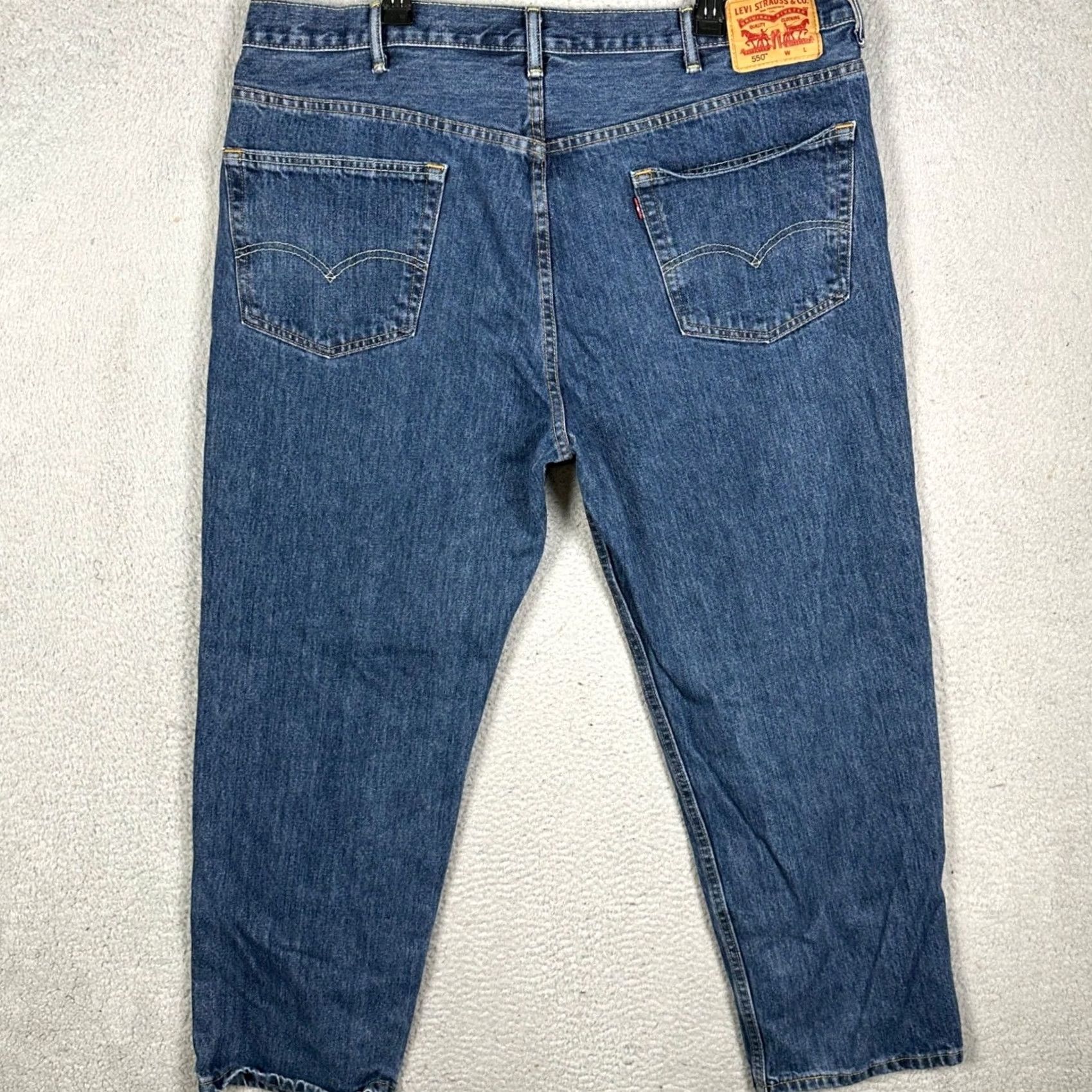 Levi's Levi 550 Jeans Mens 44X30 Blue Relaxed Fit Tapered Leg Red Tab 5 Pocket Denim Size US 44 / EU 60 - 2 Thumbnail