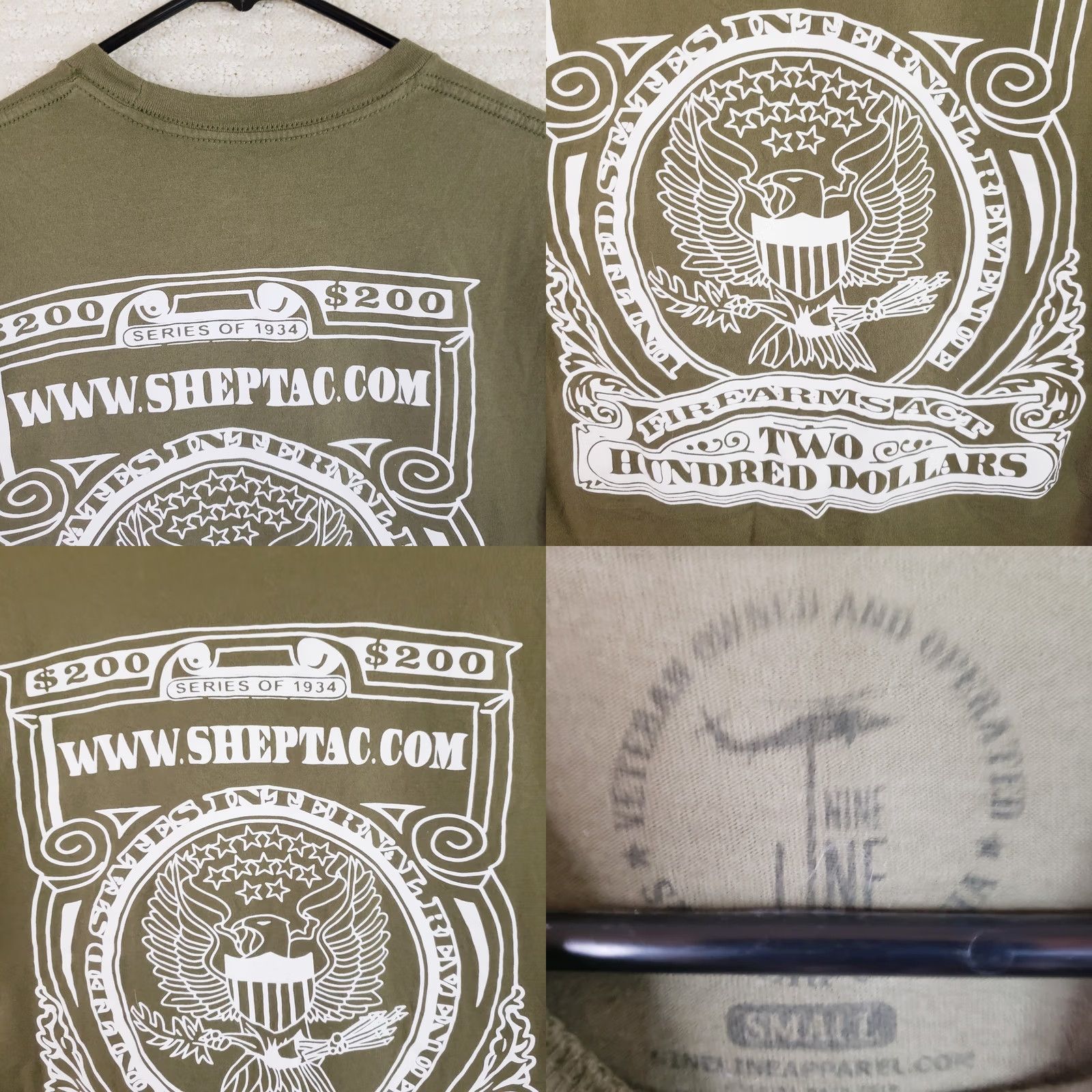 Vintage Nine Line Shepard Tactical Dollar Bill Green American Flag T Shirt Mens S Crew Neck Short Sleeve Cotton Jersey Logo Graphic All Over 19" AtoA Size US S / EU 44-46 / 1 - 9 Thumbnail
