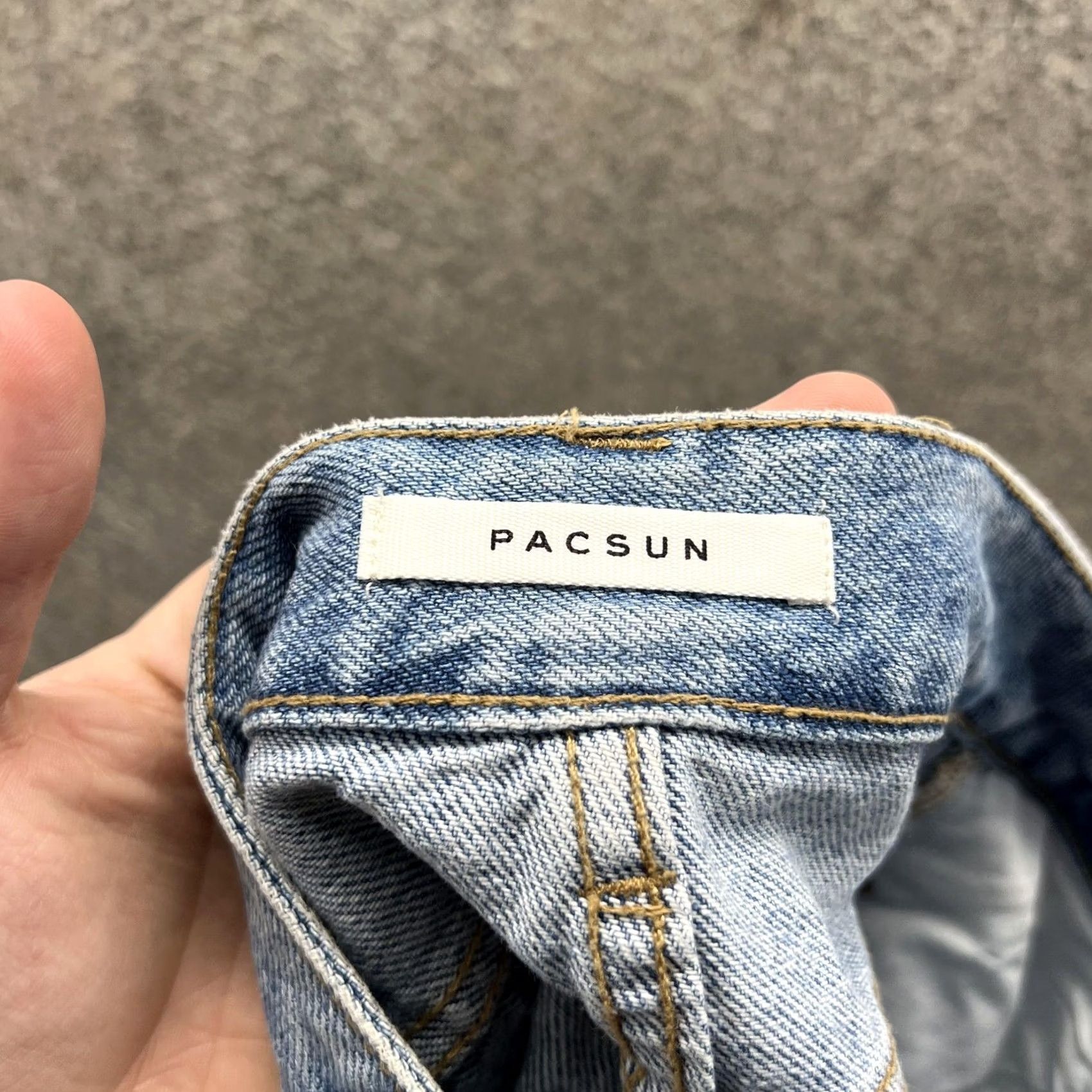 Pacsun VINTAGE PacSun Skirt Womens 23 Blue Denim Distressed Frayed Raw Hem Mini Casual Size 40" / US 18 - 4 Thumbnail