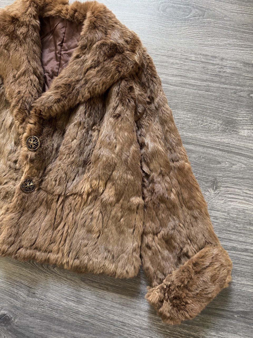 Vintage Vintage Real Fur Rabbit Brown Coat Jacket Size M / US 6-8 / IT 42-44 - 4 Thumbnail