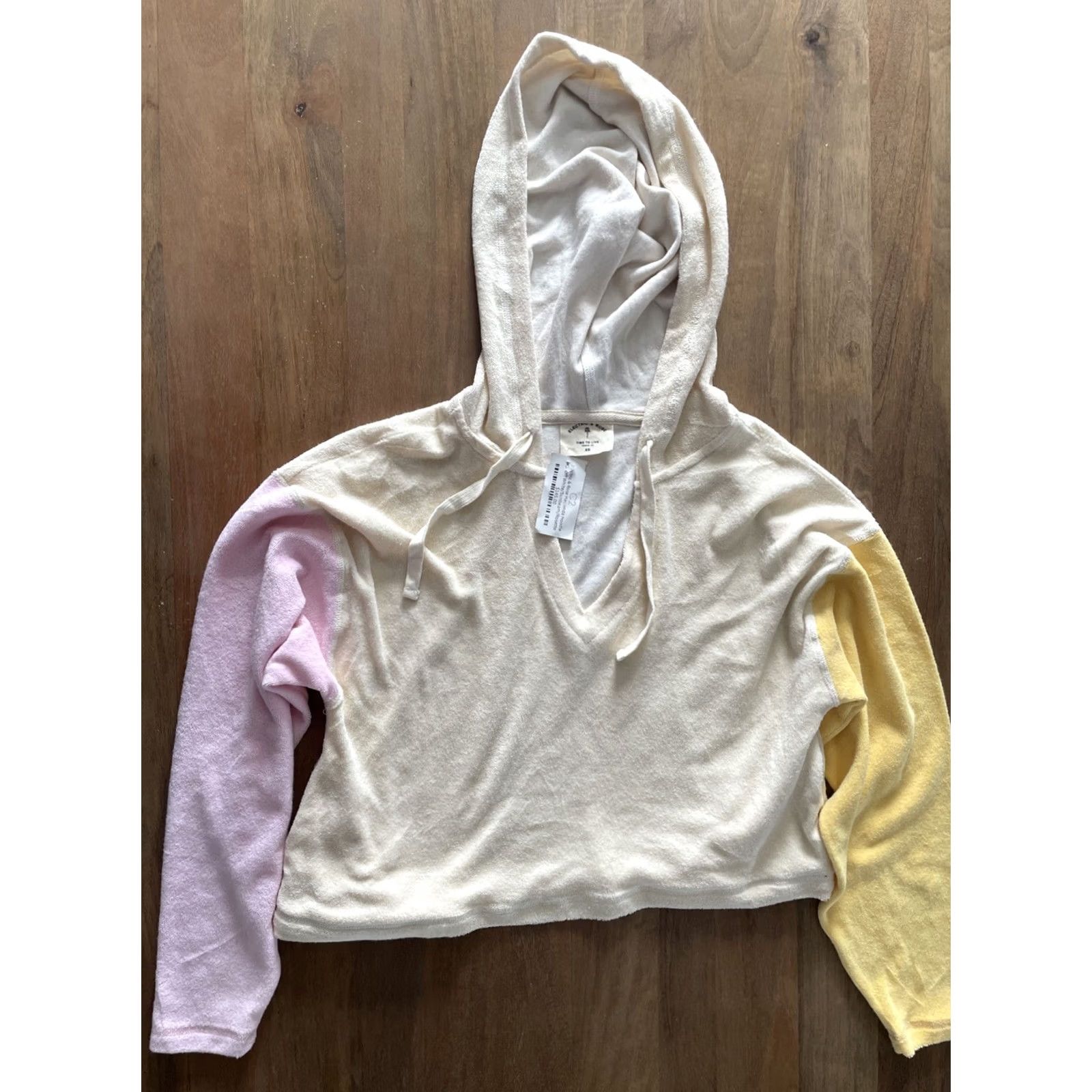 Vintage Electric & Rose Hacienda Hoodie Womens XS Tie Dye Cropped Terry Cotton Pullover Size S / US 4 / IT 40 - 2 Thumbnail