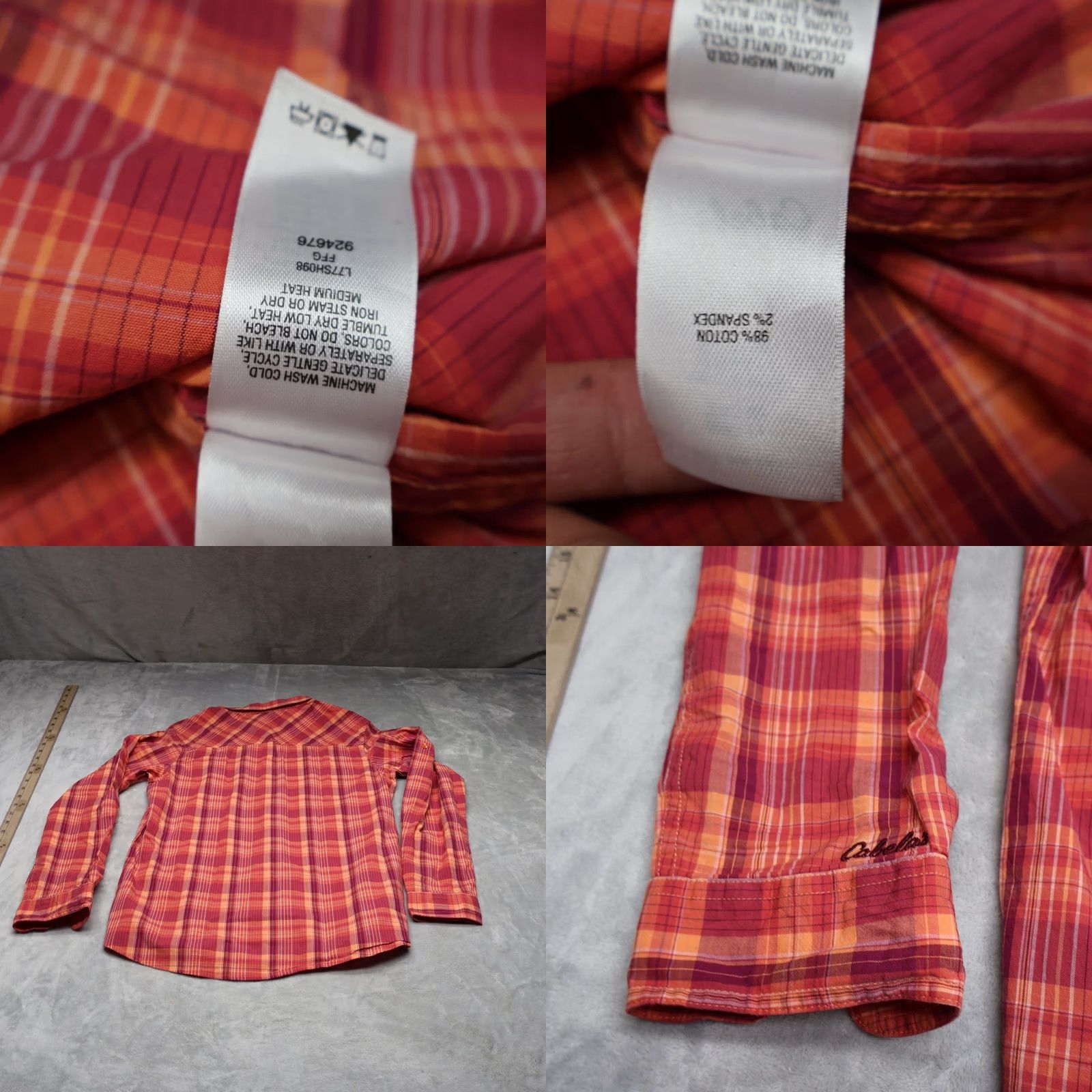 Vintage Cabela's Shirt Womens M Red Plaid Cobble Creek Long Sleeve Button Up NEW Size M / US 6-8 / IT 42-44 - 8 Thumbnail