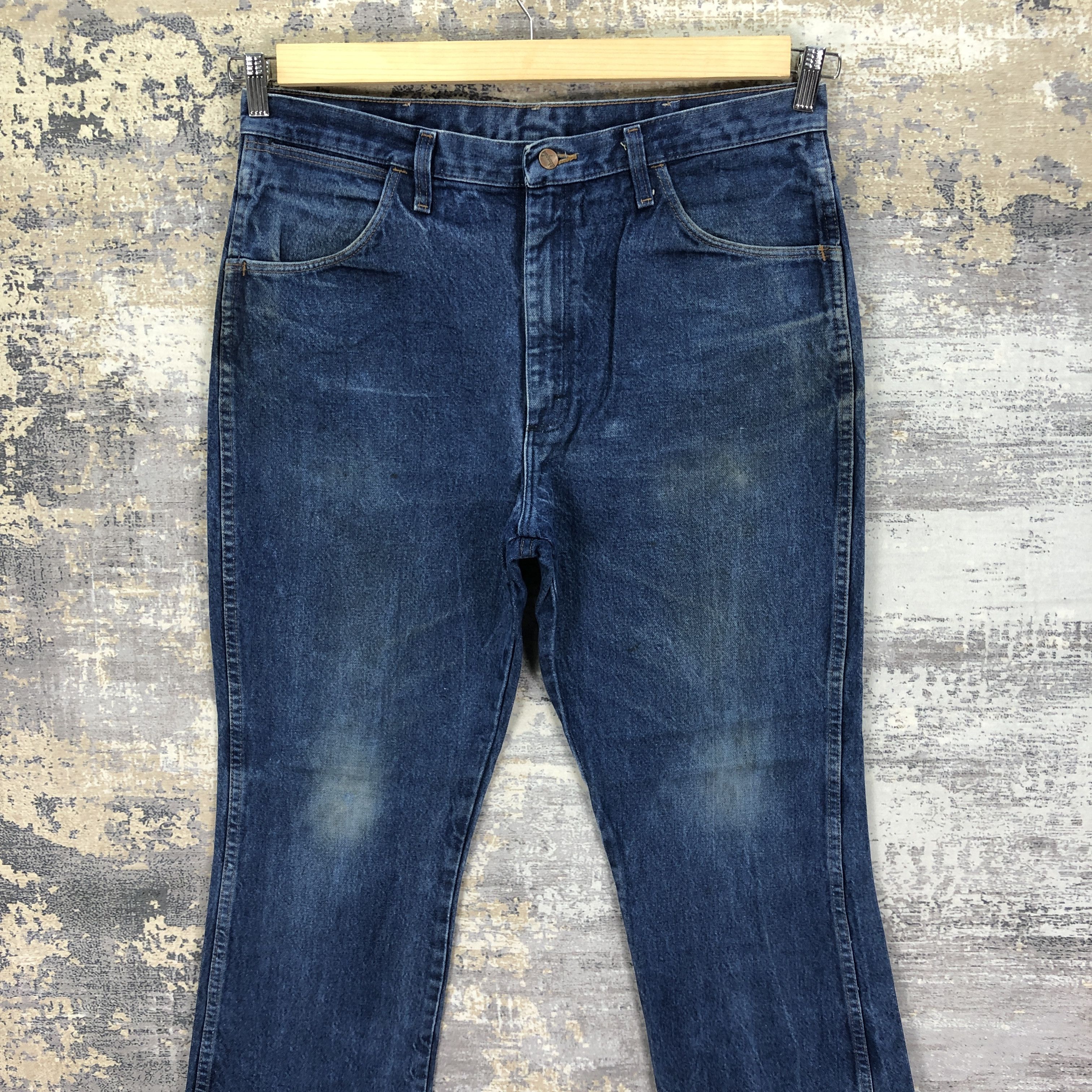 Wrangler Vintage 70s Wrangler Flare Light Wash Distressed Jeans Size US 36 / EU 52 - 3 Thumbnail