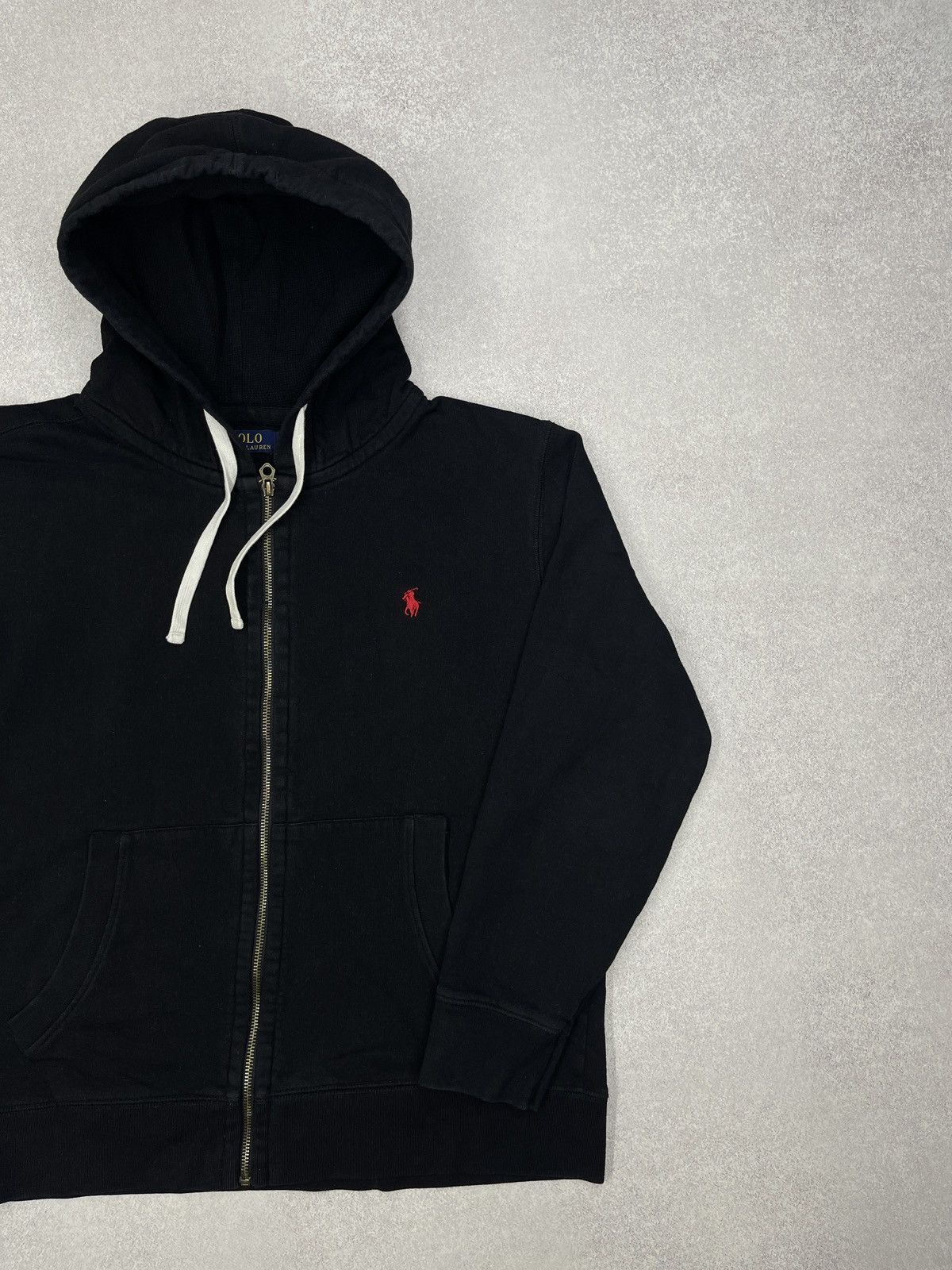 Polo Ralph Lauren Mens Polo Ralph Lauren Black Zip Hoodie Y2K Rugby Size L Size US L / EU 52-54 / 3 - 3 Thumbnail