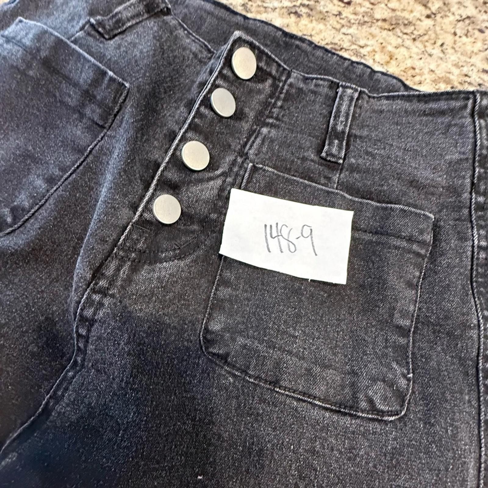 Other Black high rise button front wide leg jeans SZ 4 Size 27" / US 4 / IT 40 - 9 Thumbnail